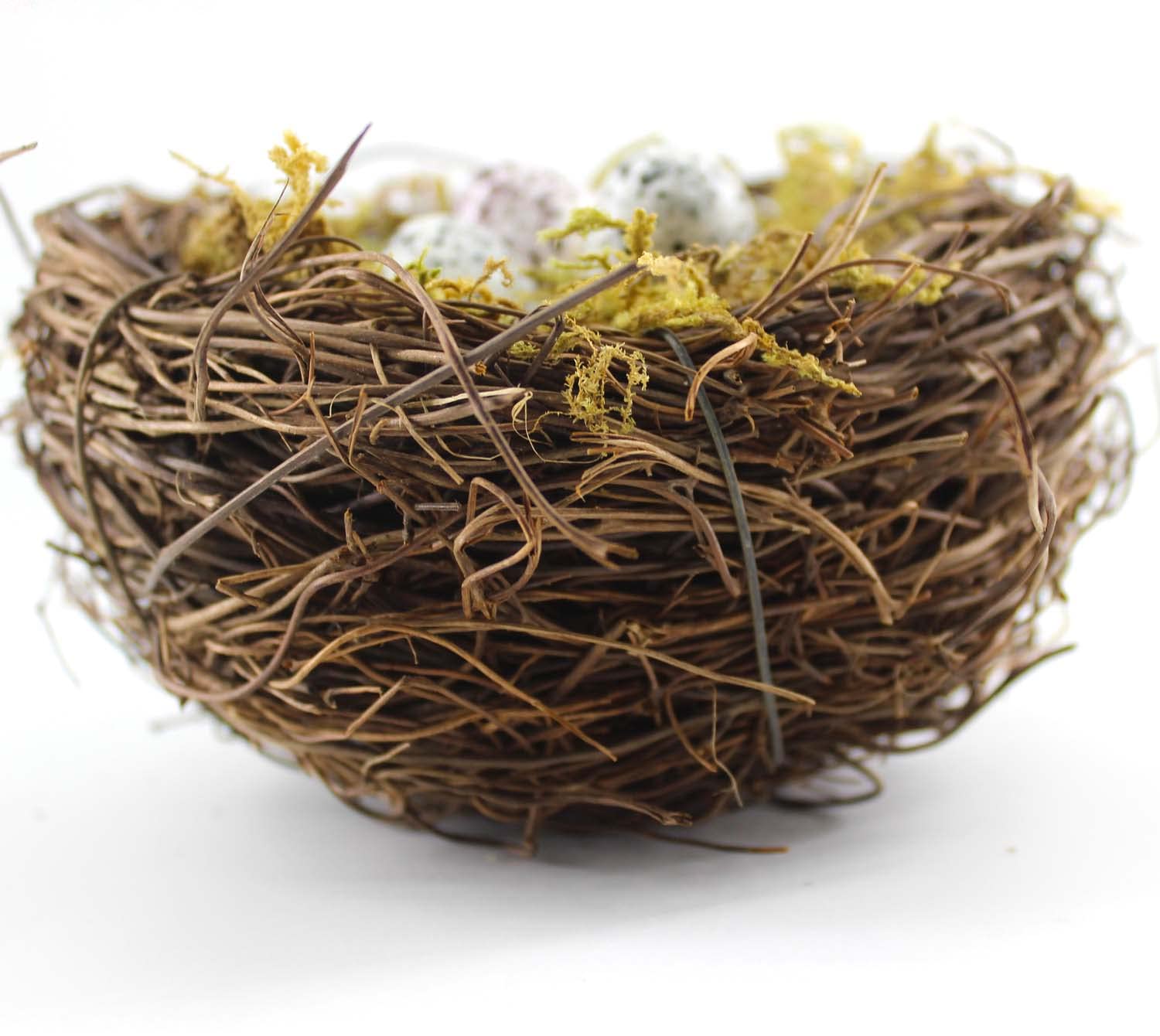 Yeuqwj Artificial Birds Nest, 4Pcs Crafts Handmade Natural Easter Birds Nest Rattan Birds Nest For Garden Yard Home Party Easter