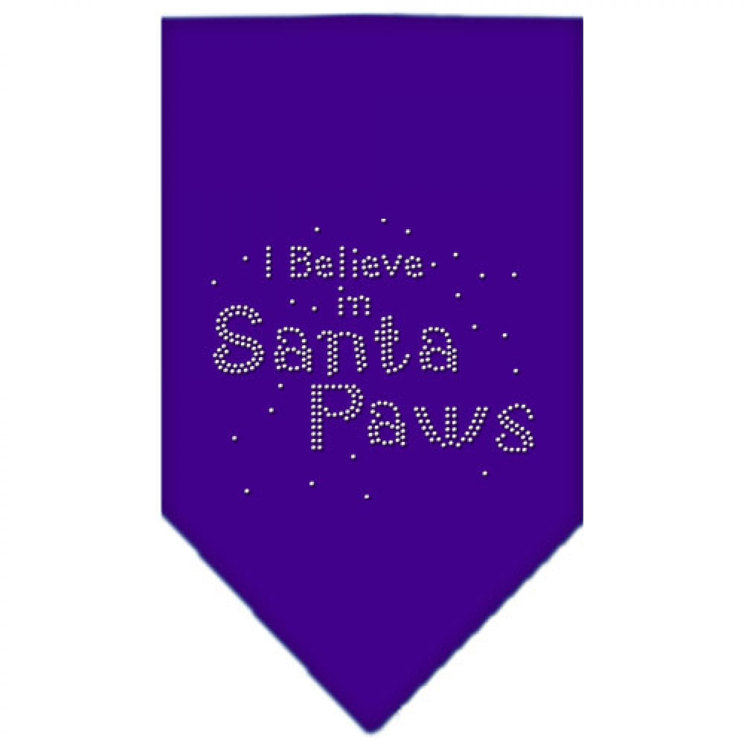 Mirage Pet Products Santa Paws Rhinestone Bandana, Large, Purple