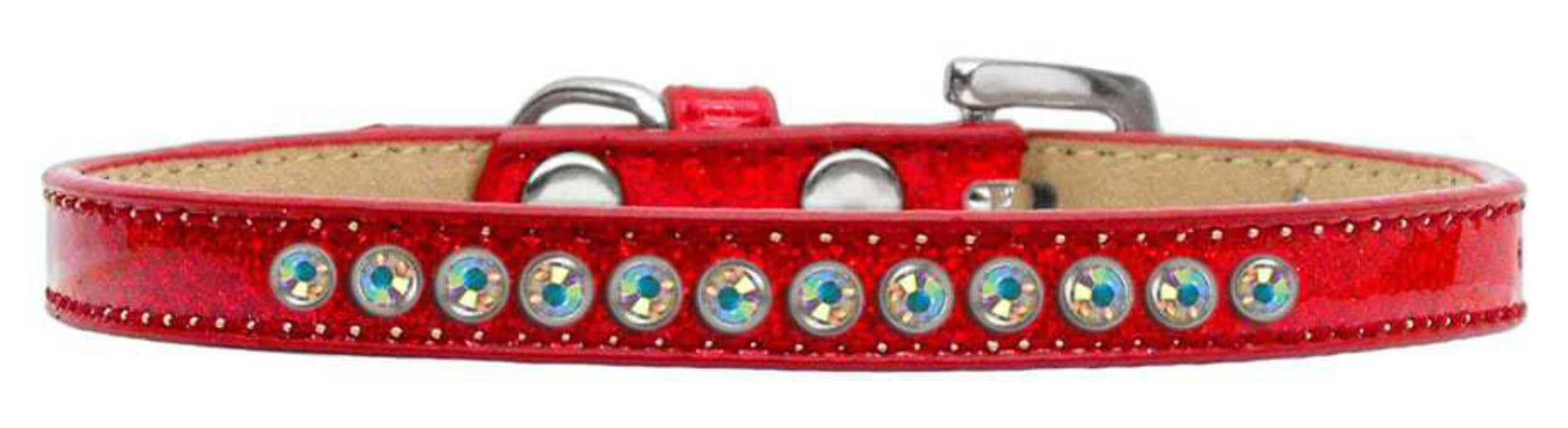 Dog, Puppy and Pet Ice Cream Collar, Aurora Borealis Crystal Rimsets Emerald Green 10
