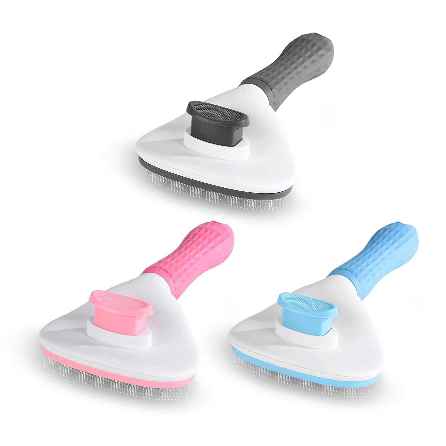 Paws Samrat Self Cleaning Slicker Brush, Dog Cat Bunny Pet Grooming Shedding Brush  Easy To Remove Loose Undercoat, Pet Massagi