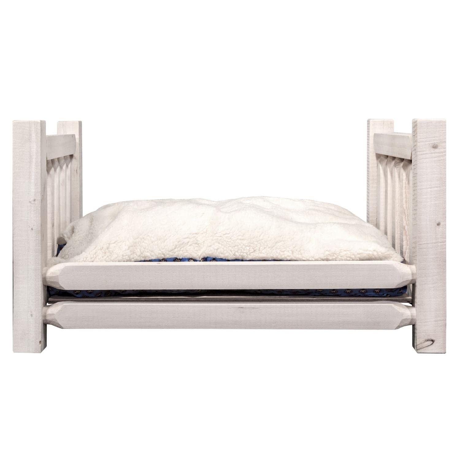 Montana Woodworks Homestead Collection Large Pet Bed with 30 by 40-Inch Mattress, Clear Lacquer Finish
