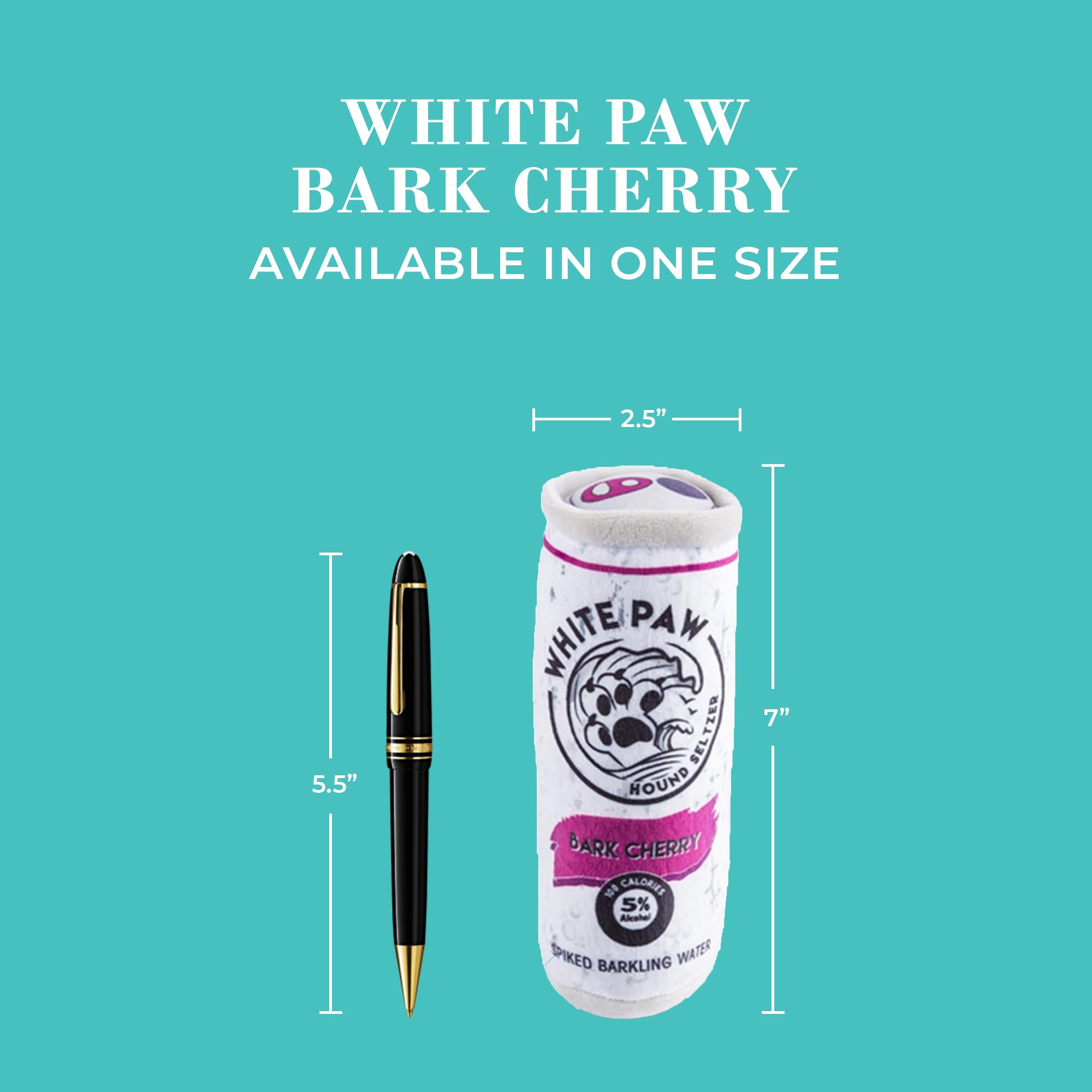 Haute Diggity Dog White Paw Bark Cherry, Plush Designer Dog Toys With Interactive Squeaker, Stimulating Pet Enrichment, Machine-