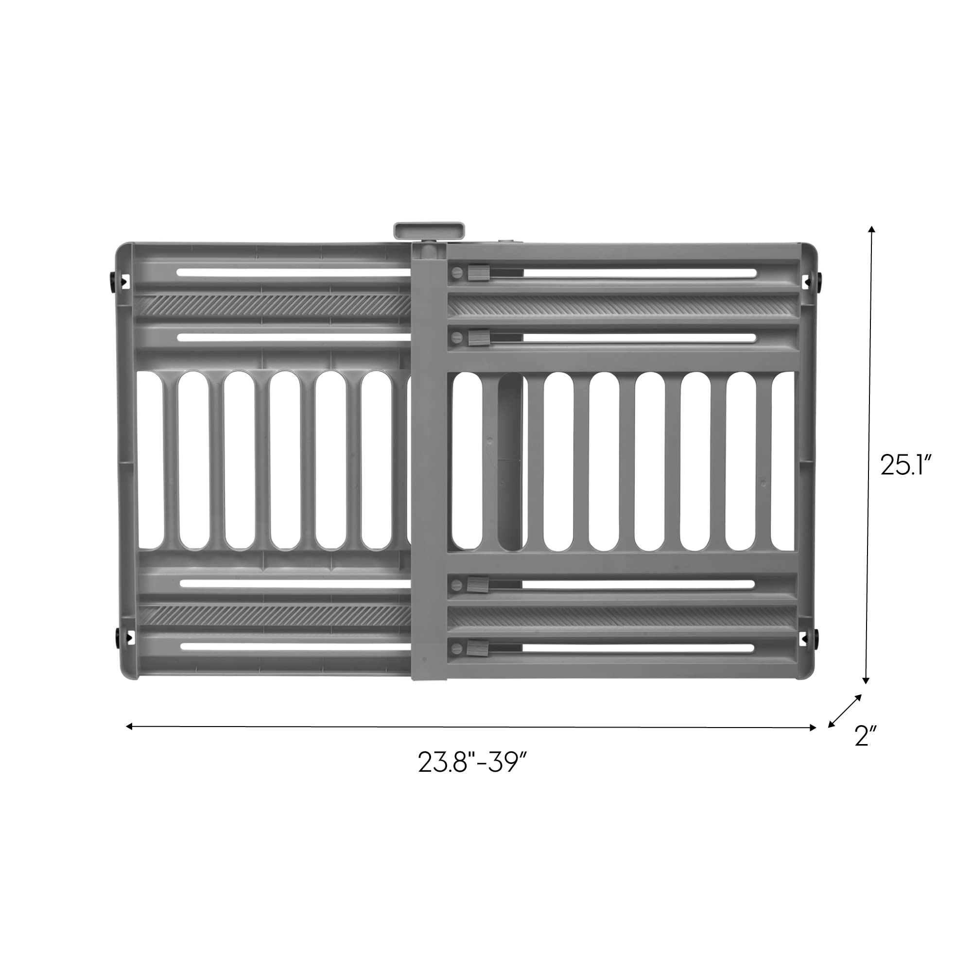 Iris Usa 24'- 39' Dog Gate, Plastic Pet Gate Indoor, Expandable, Portable Dog Gate For Doorways, 25' H, Gray