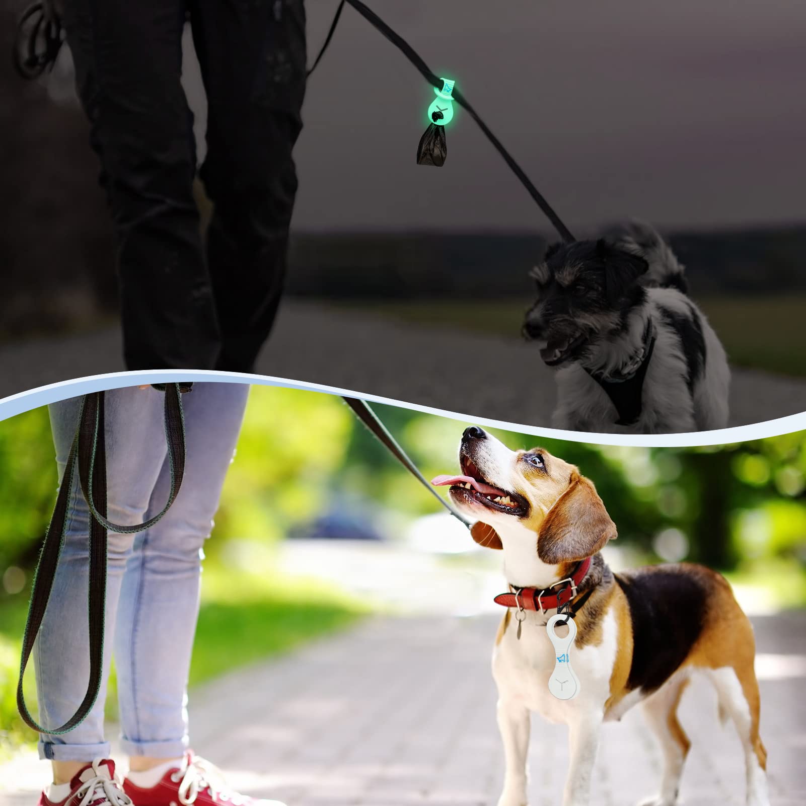 Puppydoggy Dog Poop Bag Holder For Leash Waste Bag Carrier Dog Poop Bag Dispenser For Walking Running Bicycle Accessory 4 Pieces (White)