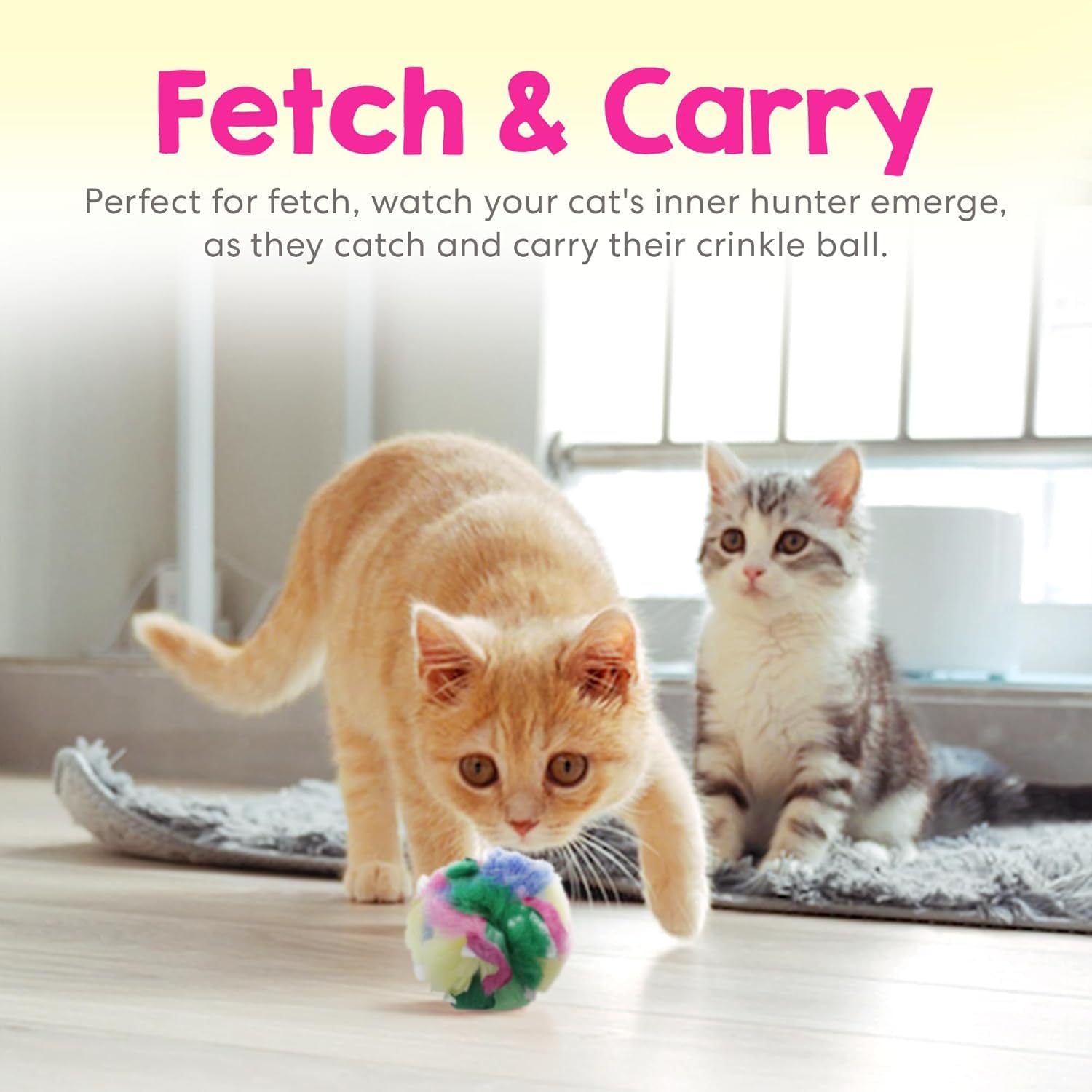 Jumbo Cat Crinkle Ball (12-Pack) - 3.5 Lightweight Crinkle Cat Toy For Indoor Cats - Safer Than Foil And Mylar Balls - Irresis