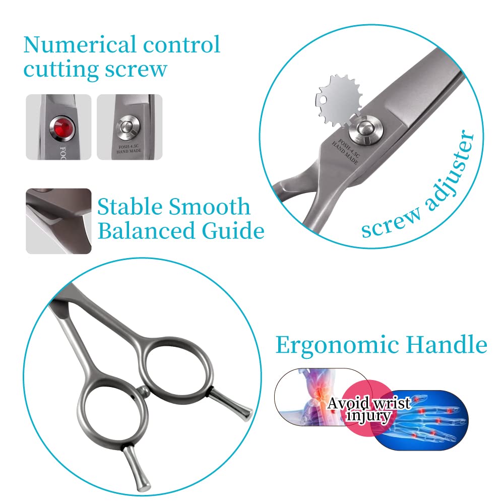 Fogosp 4.5'' Straight Dog Scissors For Grooming Face And Paws With Safety Round Tip For Small Dogs Cats Face Paw Ears Trimmer Ca