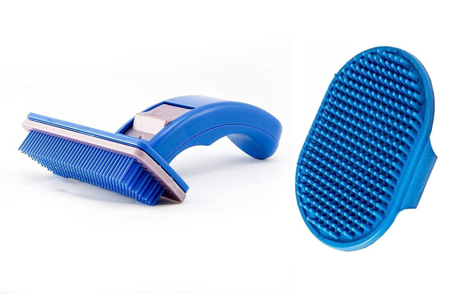 Psk Pet Mart Professional SelfCleaning Slicker Grooming Brush Combo (With Massage Brush  Color May Vary) For Dogs And Cats, Do