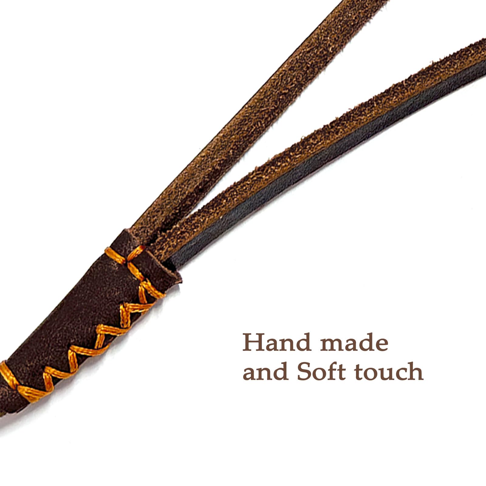 Guiding Star Leather Slip Lead For Small Dogs - 6Ft*1/5In Training Leash For Puppy To Medium Dogs