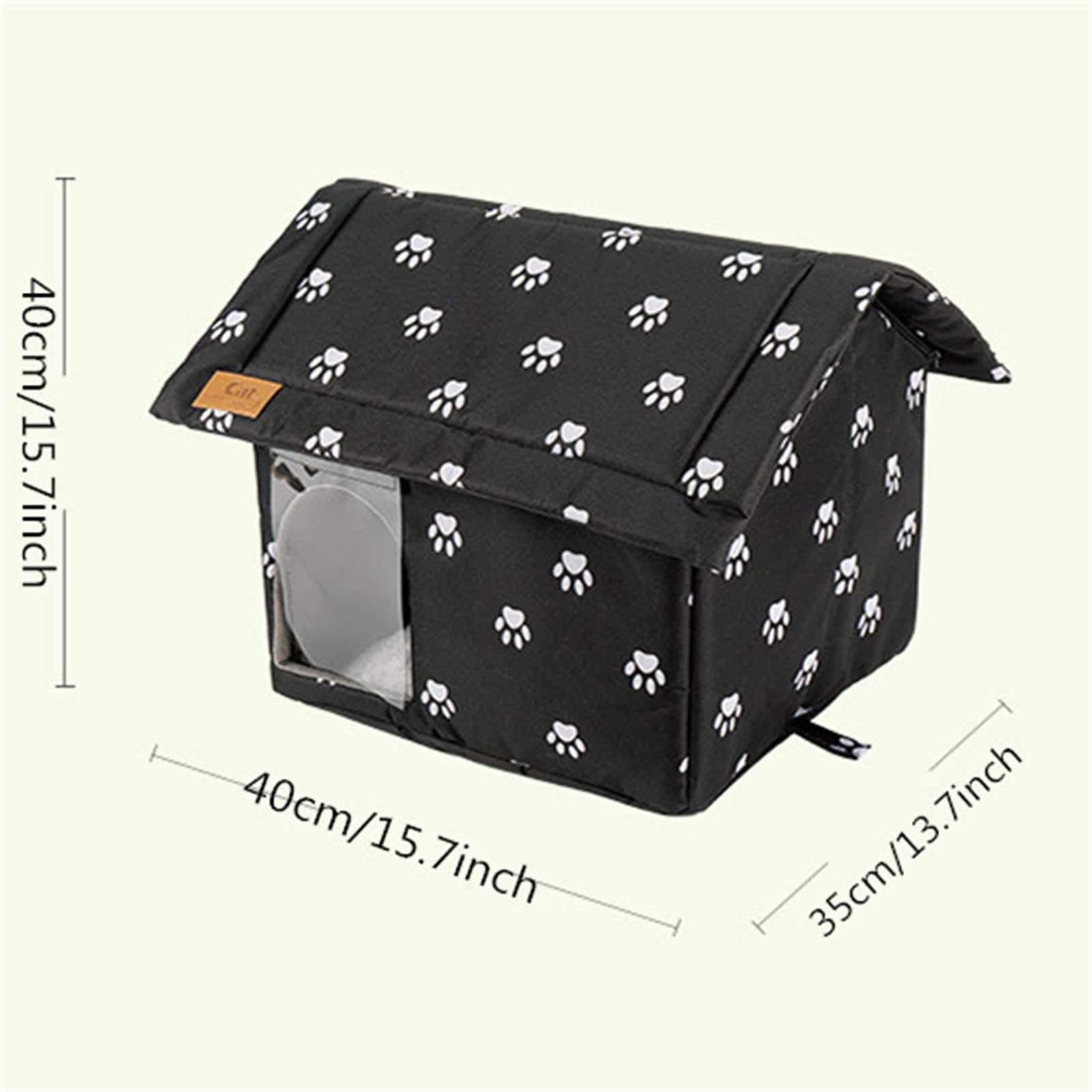 Stray Cats Shelter Cat Bed, Outdoor Waterproof Windproof Foldable Warm Pet Cave, Oxford Stray Cats Shelter Pet Supplies Wild Cat/Dog Winter Warm Cat House - House(M)