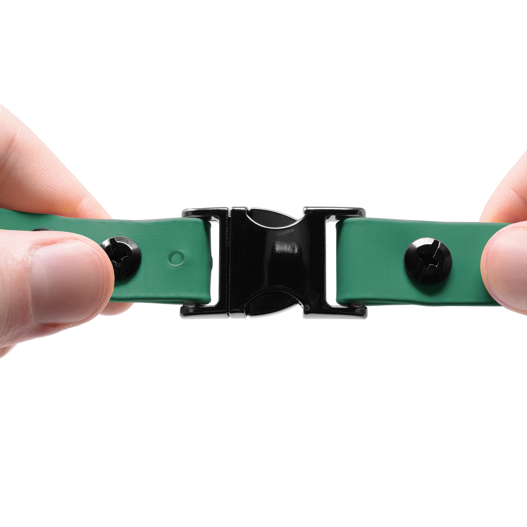 Educator Quick Snap Bungee Dog Collar, Biothane, Waterproof, Odorproof, Easy Connect And Disconnect Clasp And D Ring With Comfort Bungee Loop, Adjustable For Custom Fit, 1-Inch, Green