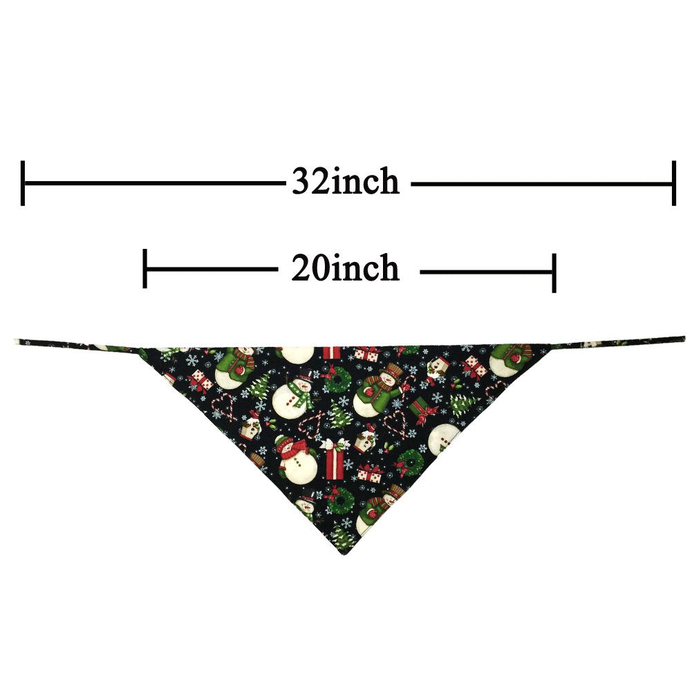 2 Pack Christmas Dog Bandana Reversible Triangle Bibs Scarf Accessories For Dogs Cats Pets Animals