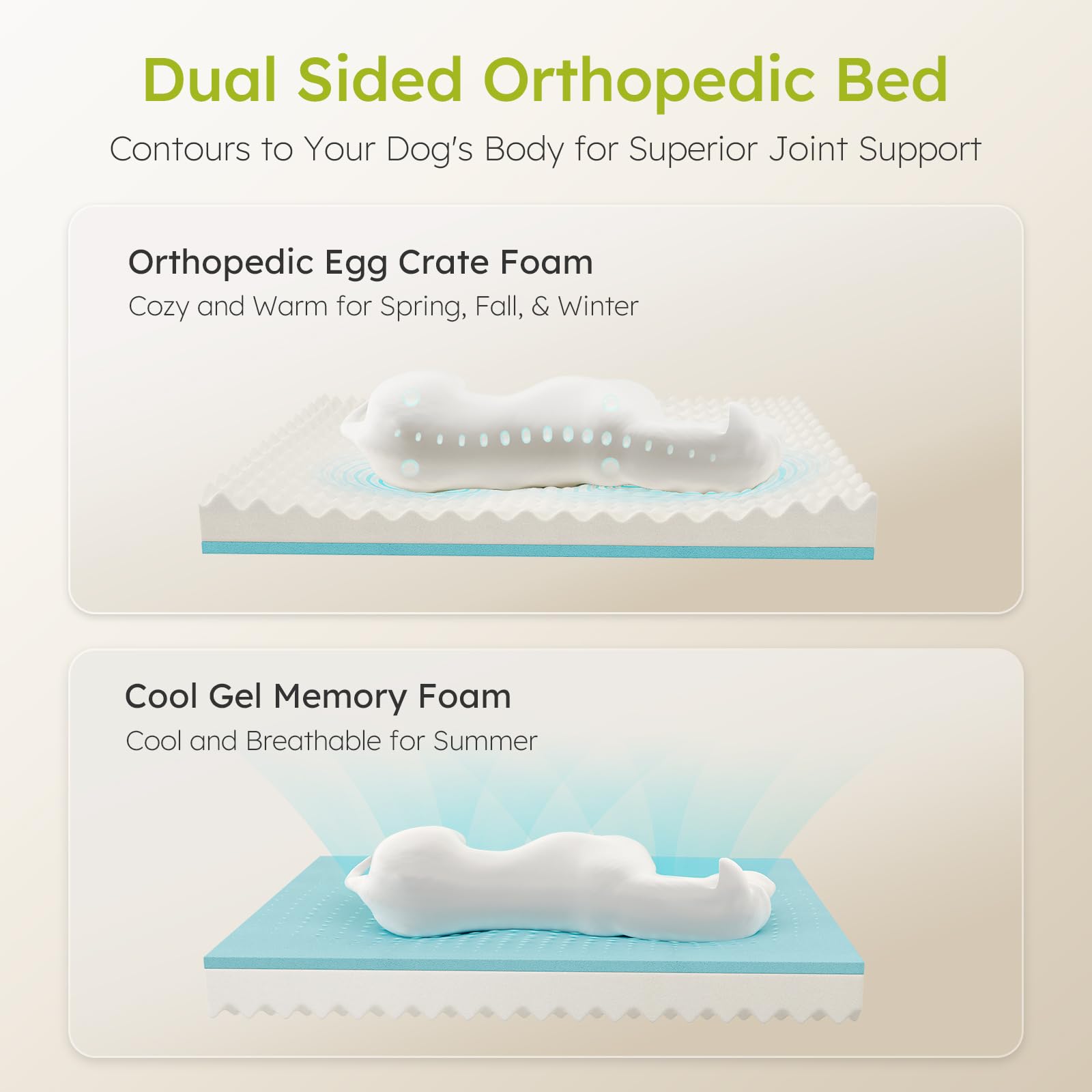 Cwawz Extra Large Dog Bed, Orthopedic Dog Beds With Cooling Gel Memory Foam, Waterproof Xl Pet Bed With Removable Washable Cover