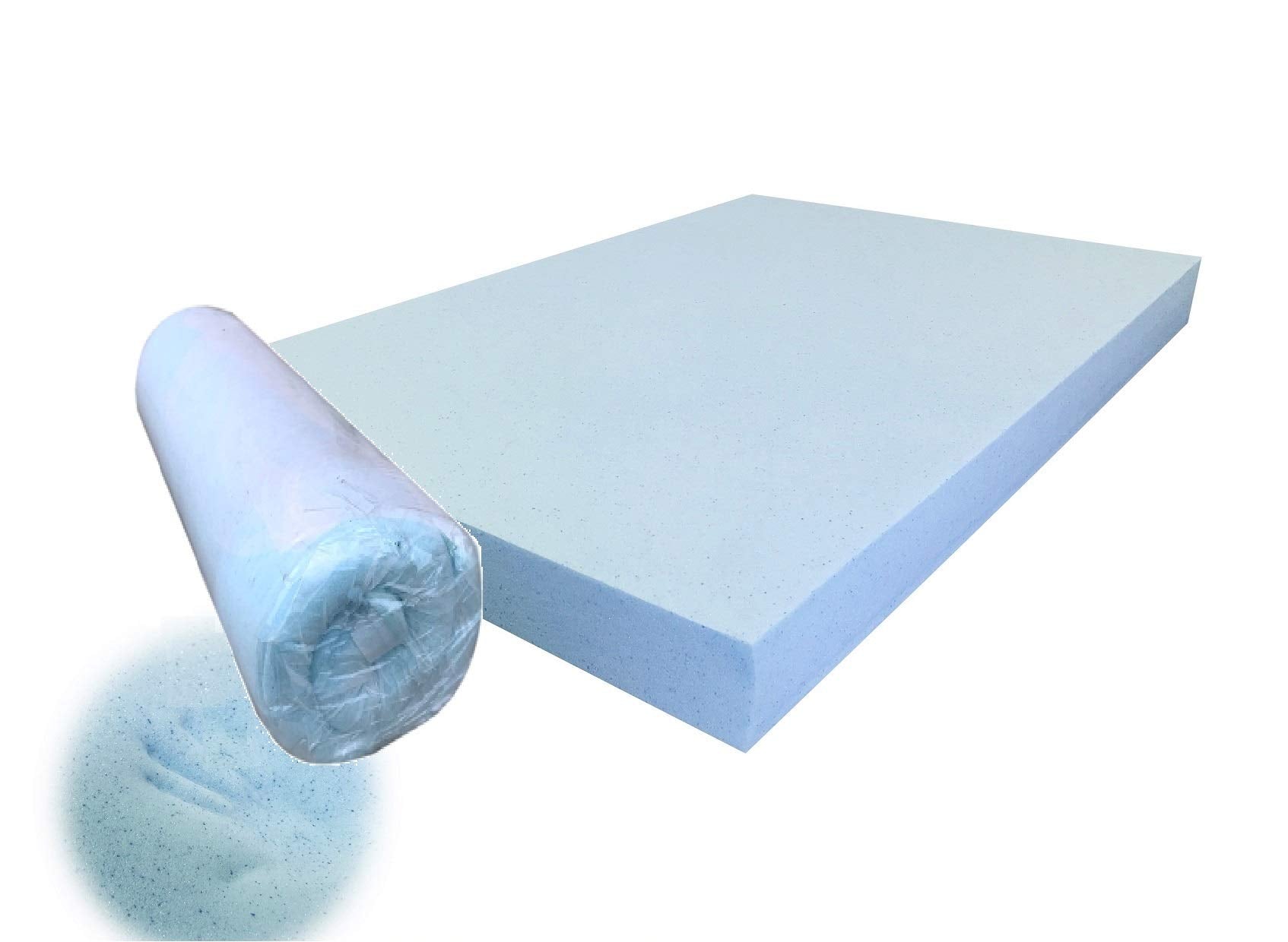 Pet Dog Bed Blue Cooling Gel Infused High Density Solid Memory Foam Pad (37X27X4 Inches)