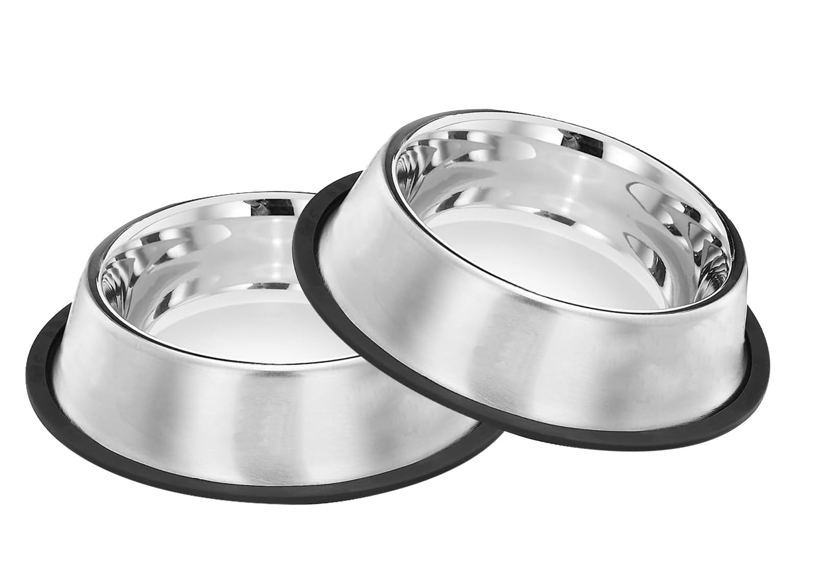 Pets Empire Stainless Steel With NonSlip Rubber Pet Dog Bowls (Set Of 2)