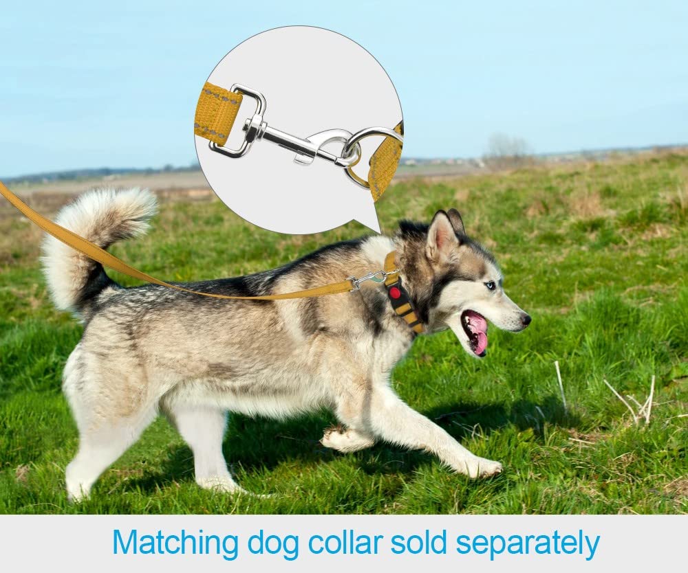 Taglory Nylon Dog Leash 6Ft, Soft Padded Handle Pet Reflective Leashes For Puppy Small Medium Dogs Walking & Training,Tan
