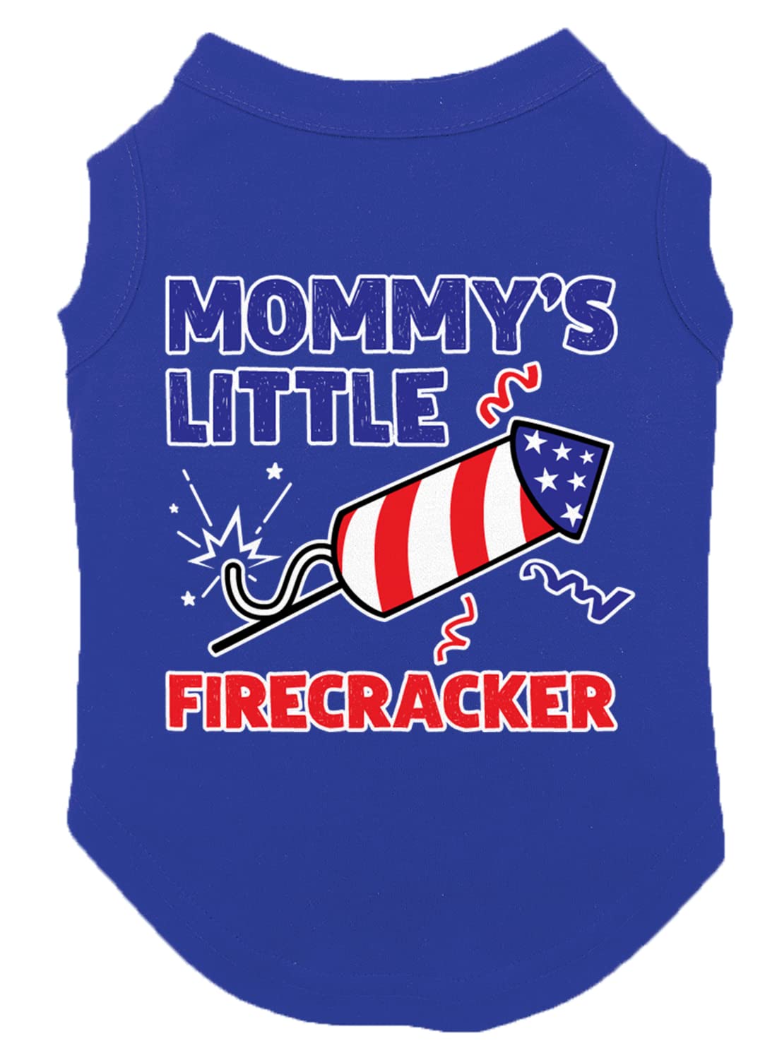 Mommy'S Little Firecracker - Usa Independence Day 4Th Of July Dog Shirt (Royal Blue, Large)