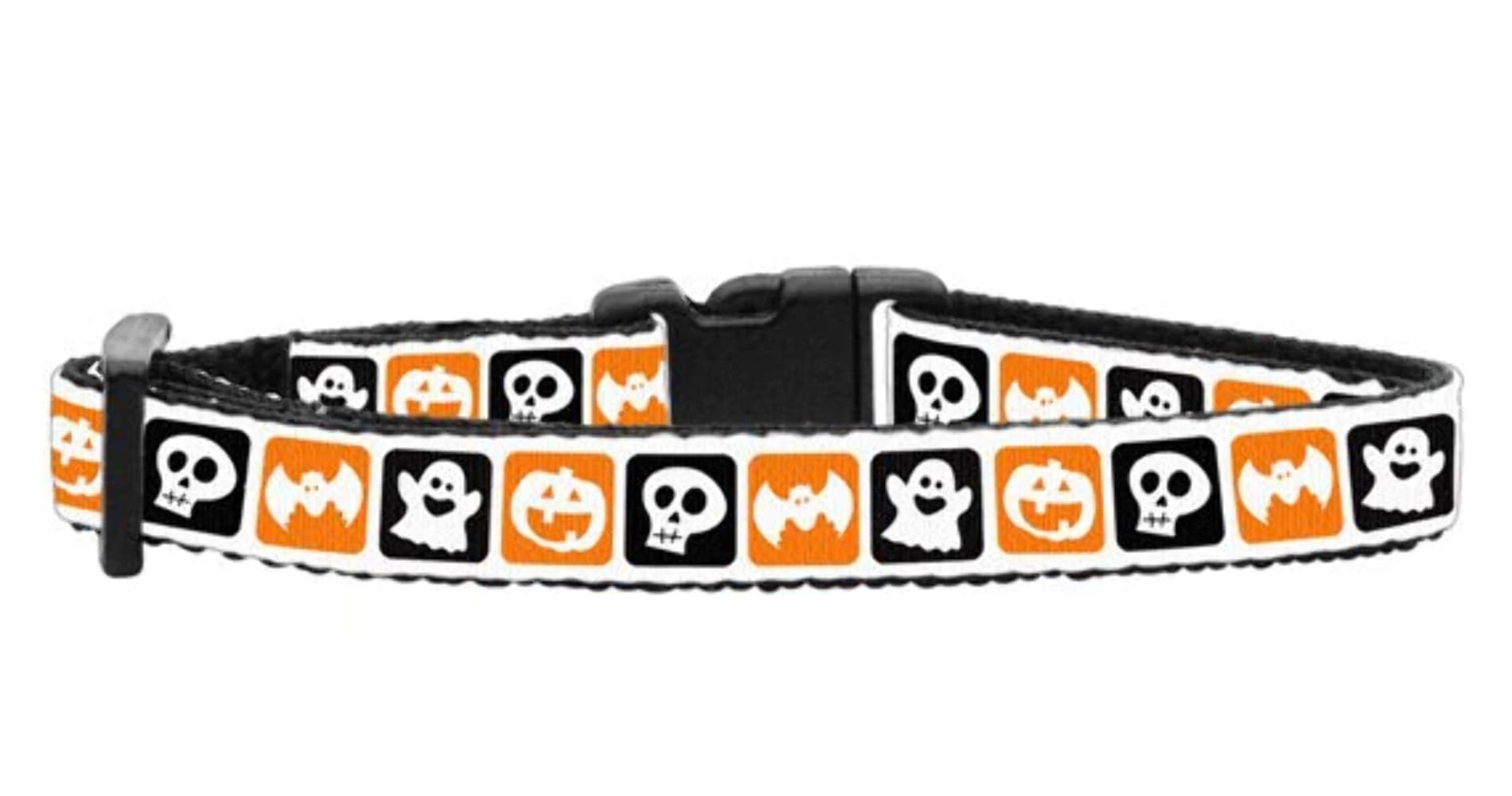Halloween Pet Dog & Cat Nylon Collar or Leash, "Classic Halloween" XS Collar