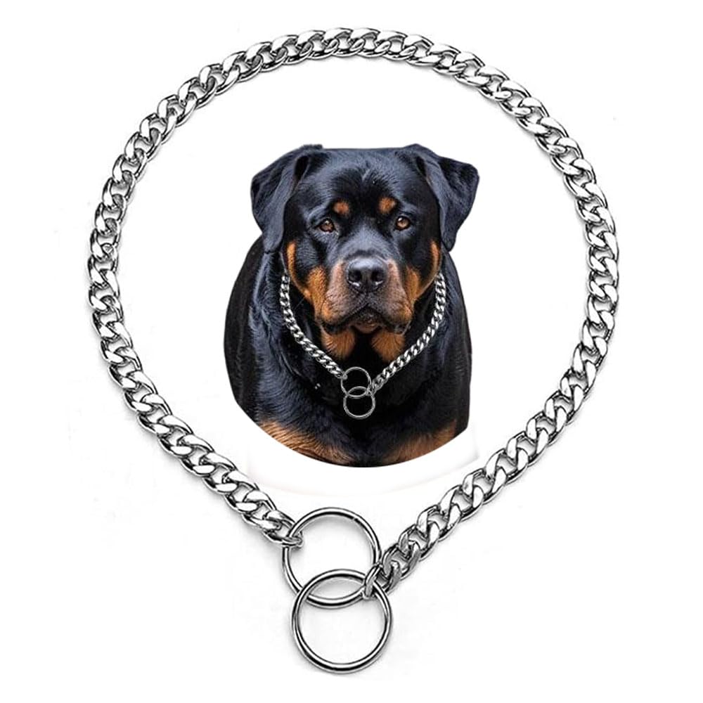 Dog Choker Collar Medium, Dogs Chain Collars Slip P Chain Choke Metal Link Training Heavy Duty Martingale Dog Collar For Xs Smal