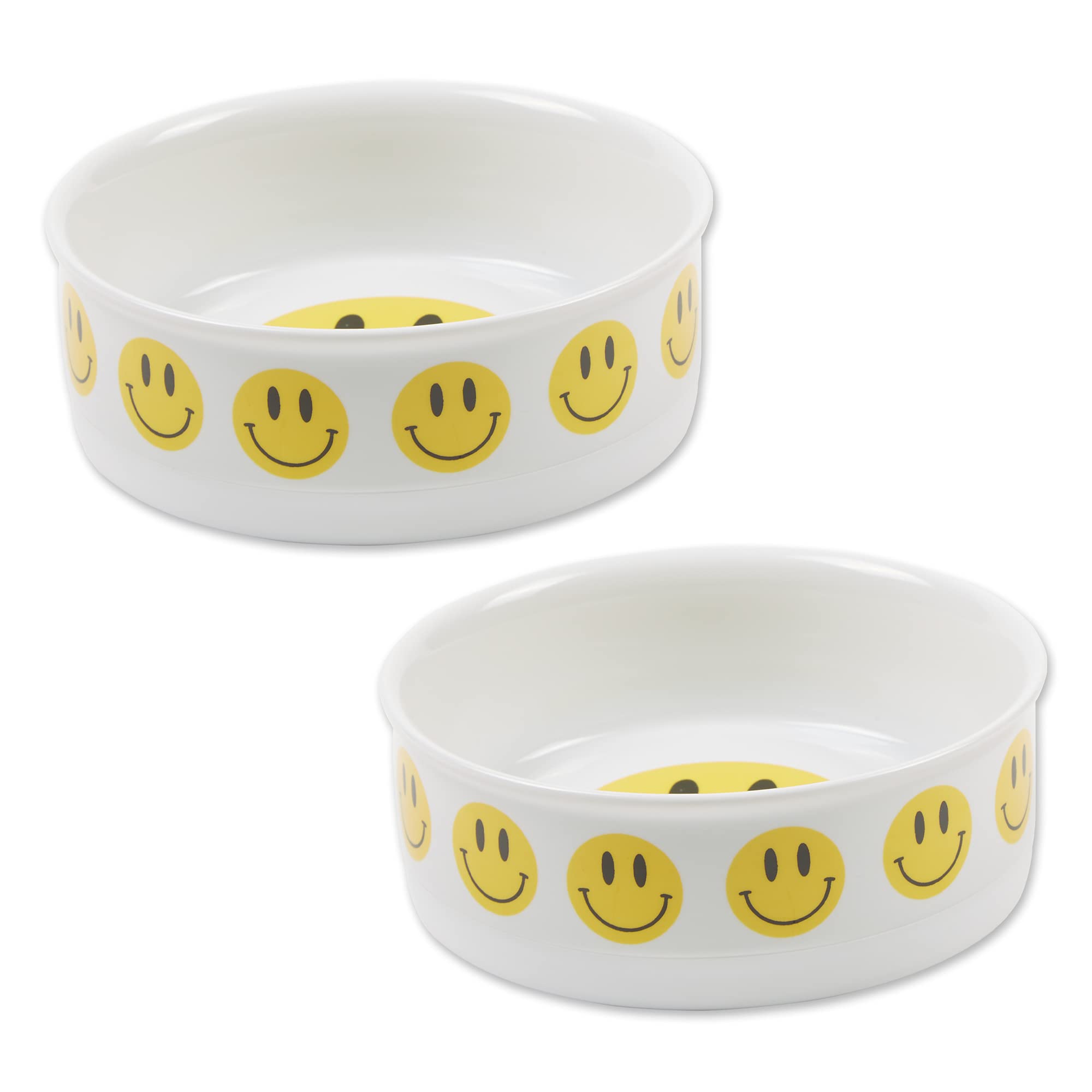 Bone Dry Ceramic Food & Water Bowls For Pets Nonslip For Secure, Less Messy Feeding, Microwave & Dishwasher Safe, Medium Set, 6