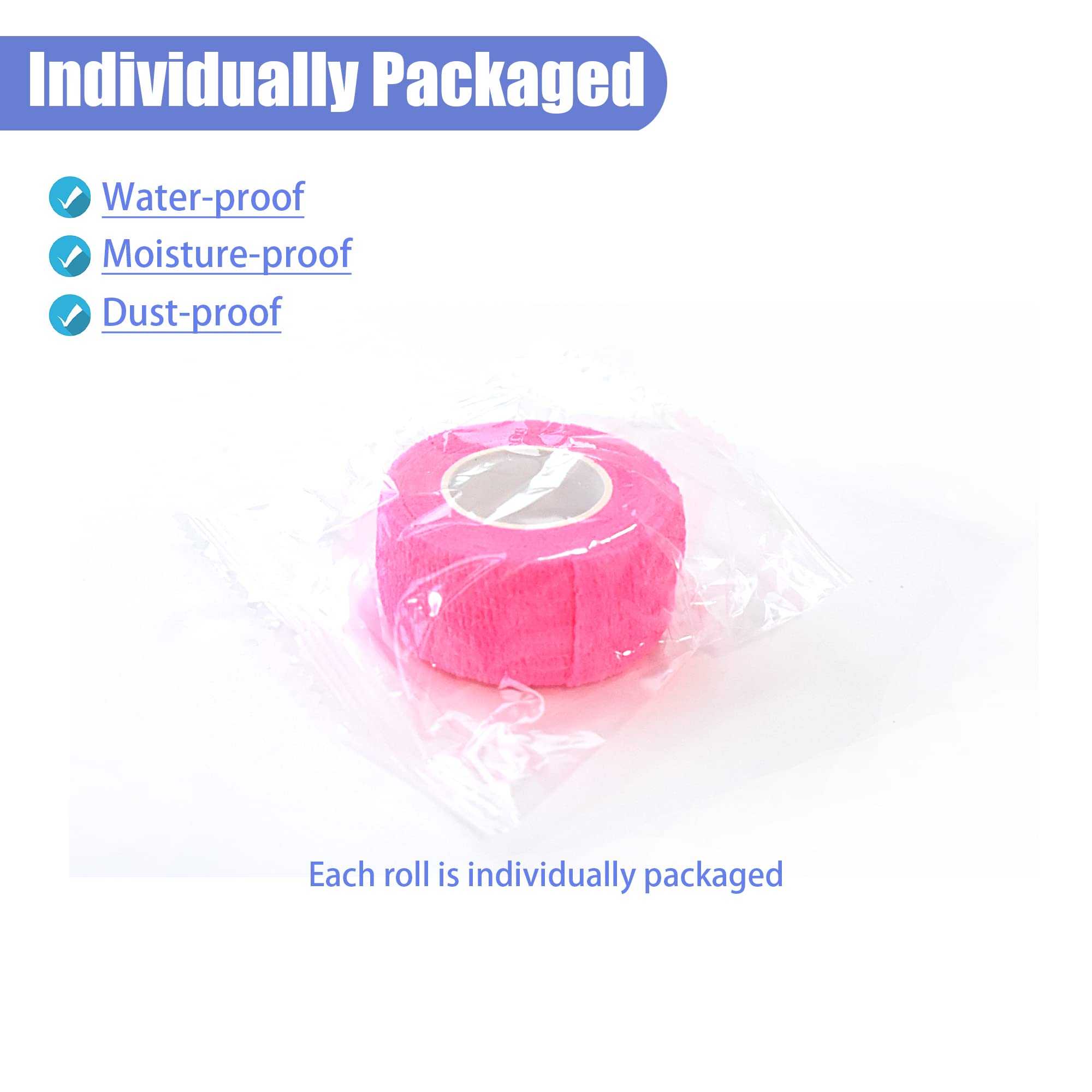 Gondiane 9 Pack 1 x 5 Yards Self Adhesive Bandage Wrap Self Stick Wrap for Ankle, Wrist, Finger, Sports, Breathable Cohesive Vet