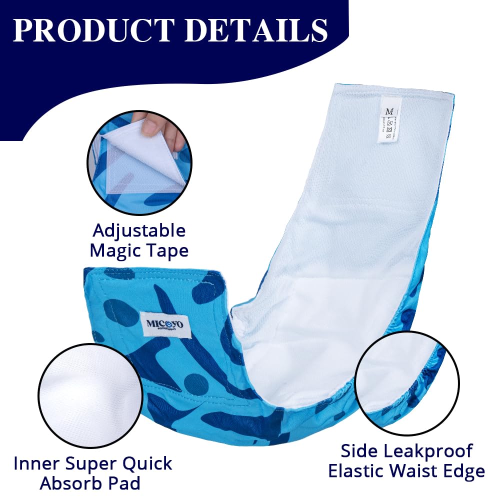 Micooyo Belly Bands For Male Dogs - 3 Pack Reusable Dog Diapers Male For Puppy Doggie, Washable Male Dog Wraps Xsmall