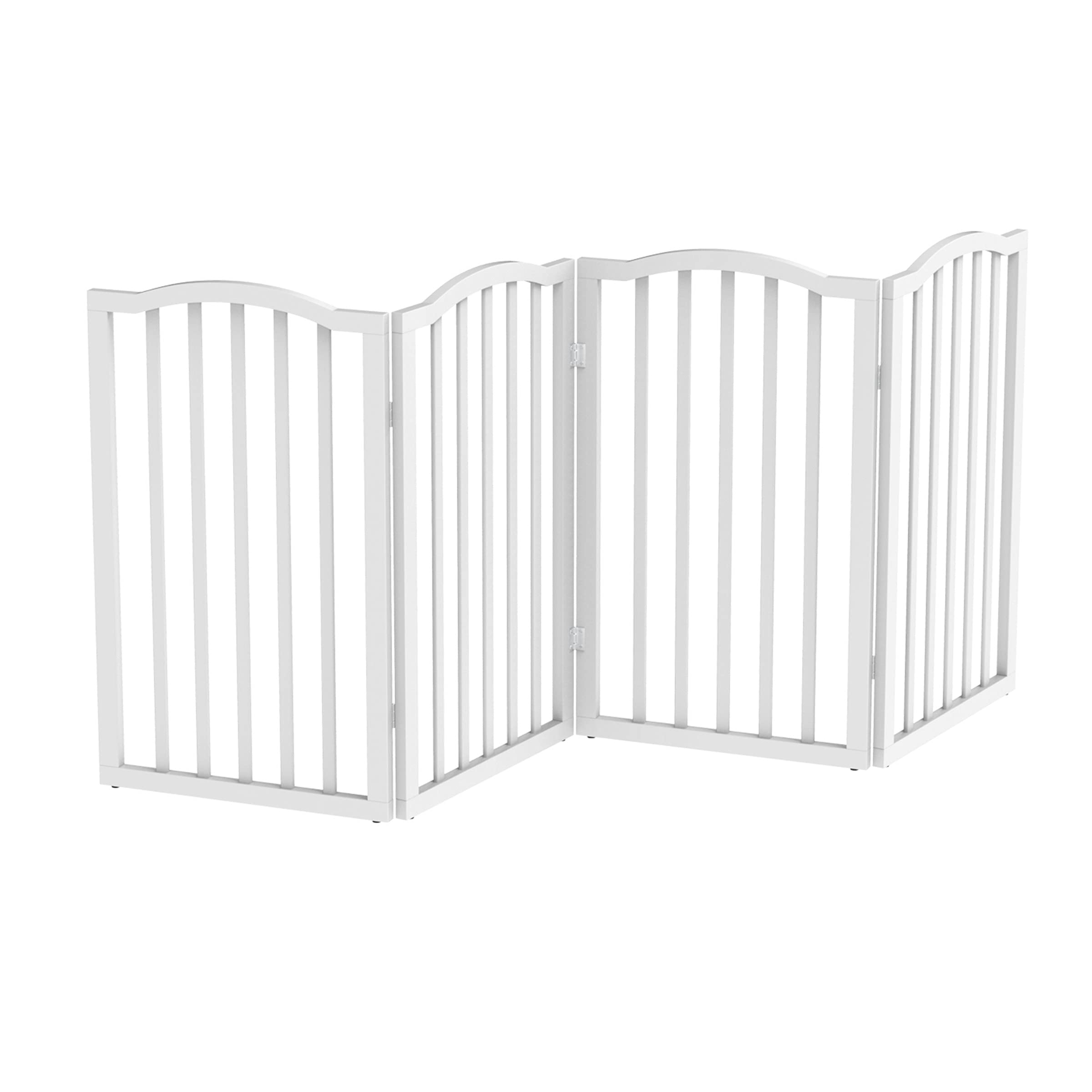 Petmaker Indoor Pet Gate - 4-Panel Folding Dog Gate For Stairs Or Doorways - 73.5X32-Inch Tall Freestanding Pet Fence For Cats And Dogs (White)