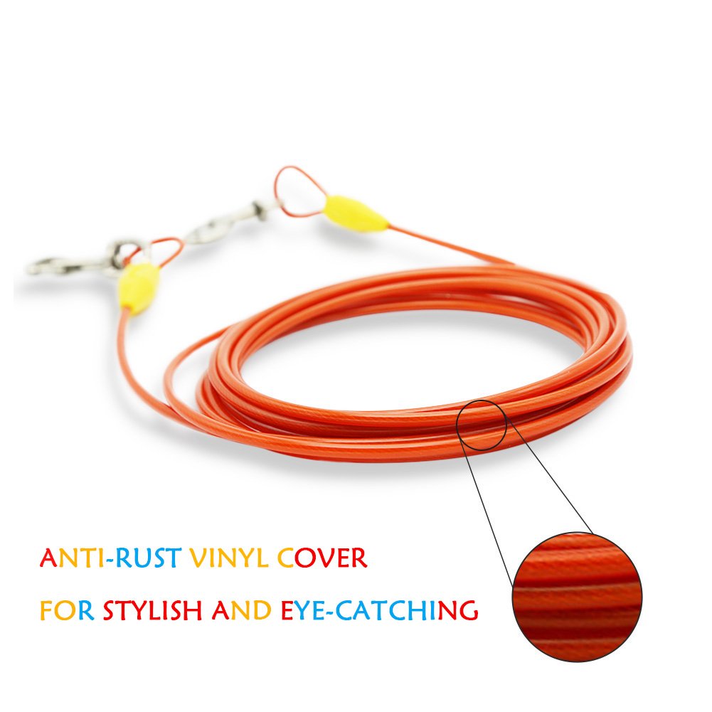 Petest 15Ft Tie-Out Cable With Crimp Cover For Large Dogs Up To 90 Pounds