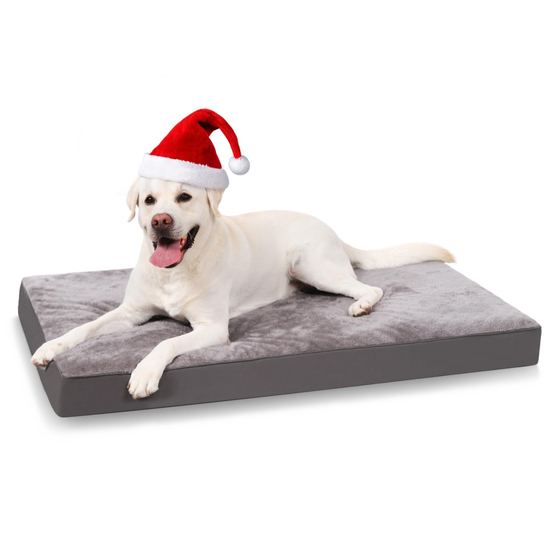 KSIIA Orthopedic Extra Large Dog Bed, Washable Dog Beds, XXL, 119x73cm Grey
