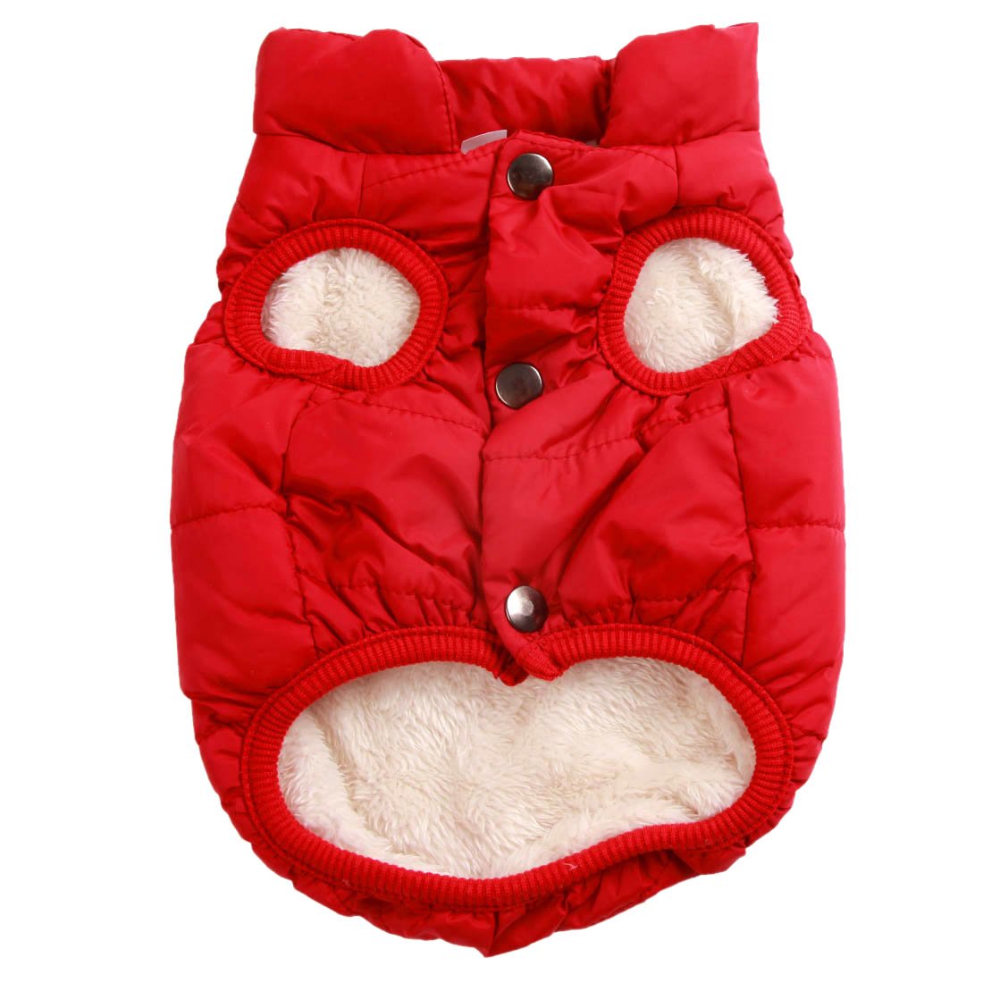 Joydaog 2 Layers Fleece Lined Warm Dog Jacket For Winter Cold Weather,Soft Windproof Medium Dog Coat,Red L