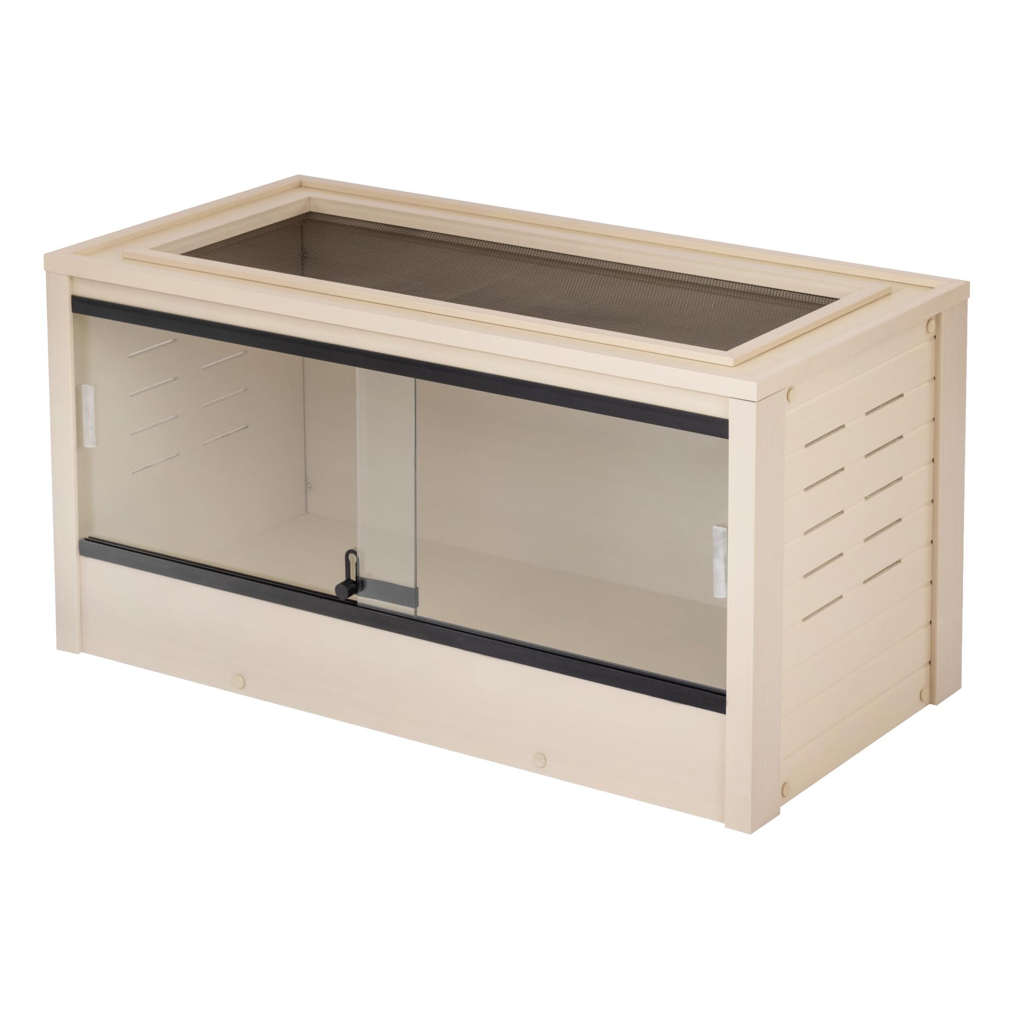 New Age Pet Ecoflex 36'' Mojave Reptile Lounge -Durable Wood Plastic Composite Habitat With Ventilation, Removable Glass Doors &