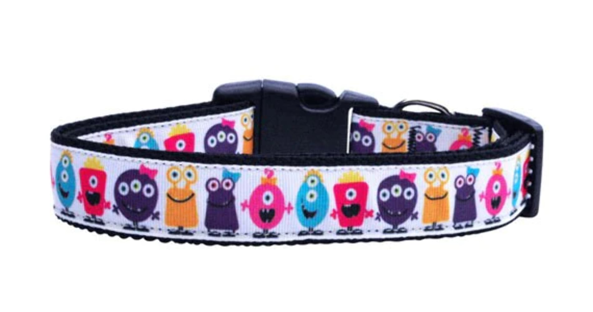 Pet Dog & Cat Nylon Collar or Leash, "Monsters" XL Collar