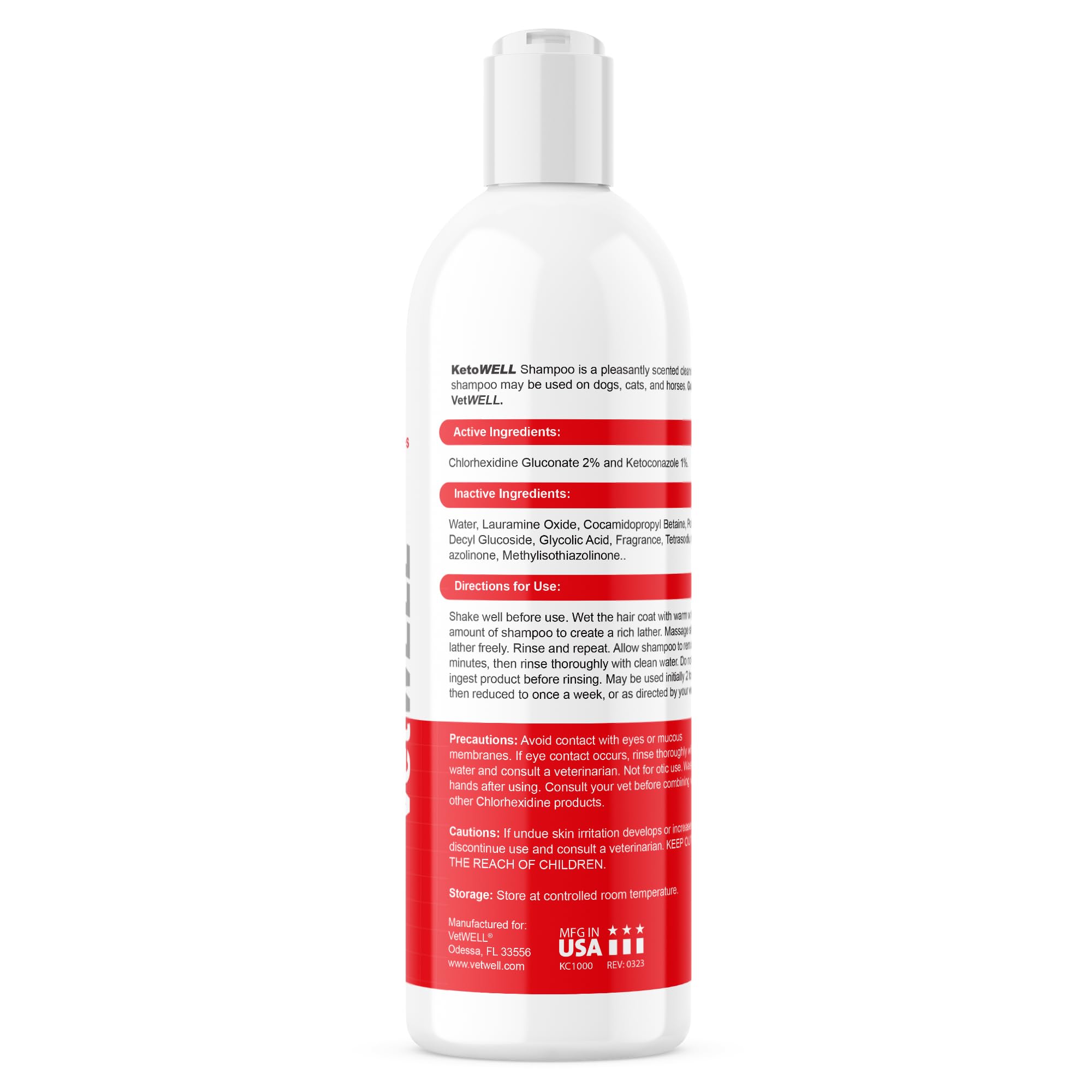 Ketowell Topical Shampoo For Dogs, Cats And Horses - 16 Oz