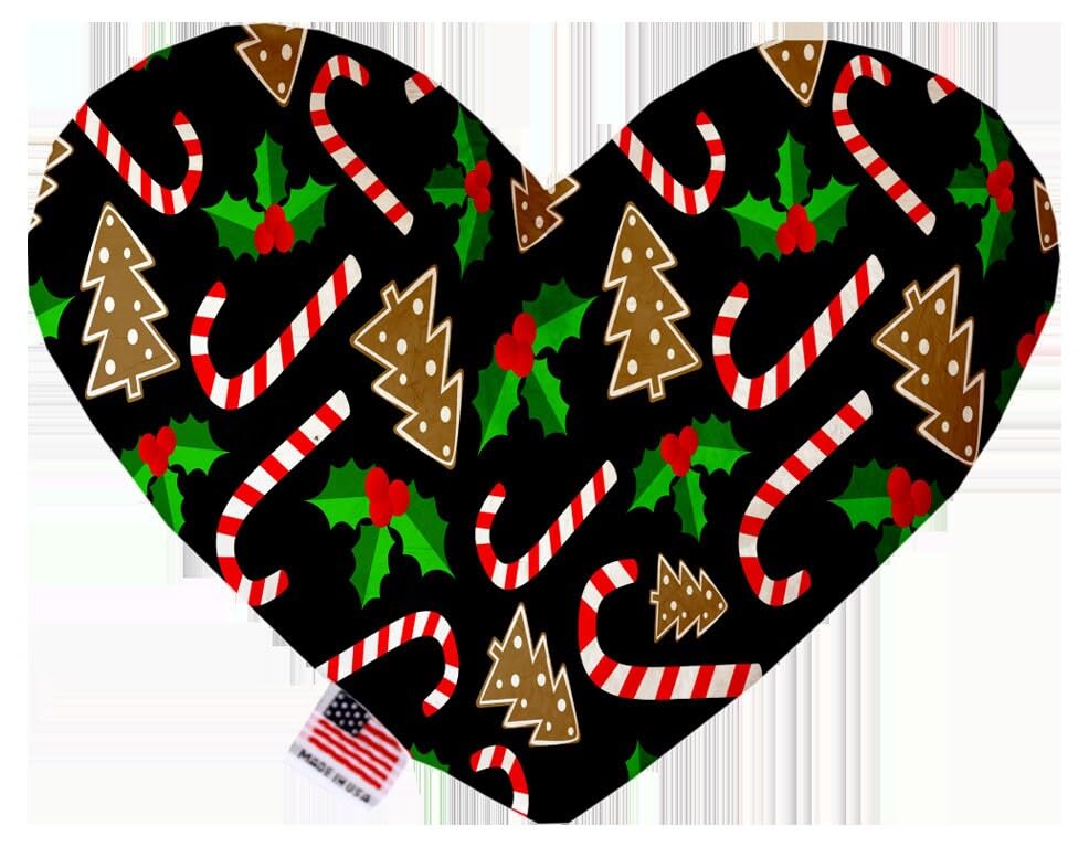 Christmas Pet and Dog Plush Heart or Bone Toy, "Candy Cane Lane Group" (Available in different sizes and 8 different patterns!) ClassicChristmaOrn. 8" Plush Heart