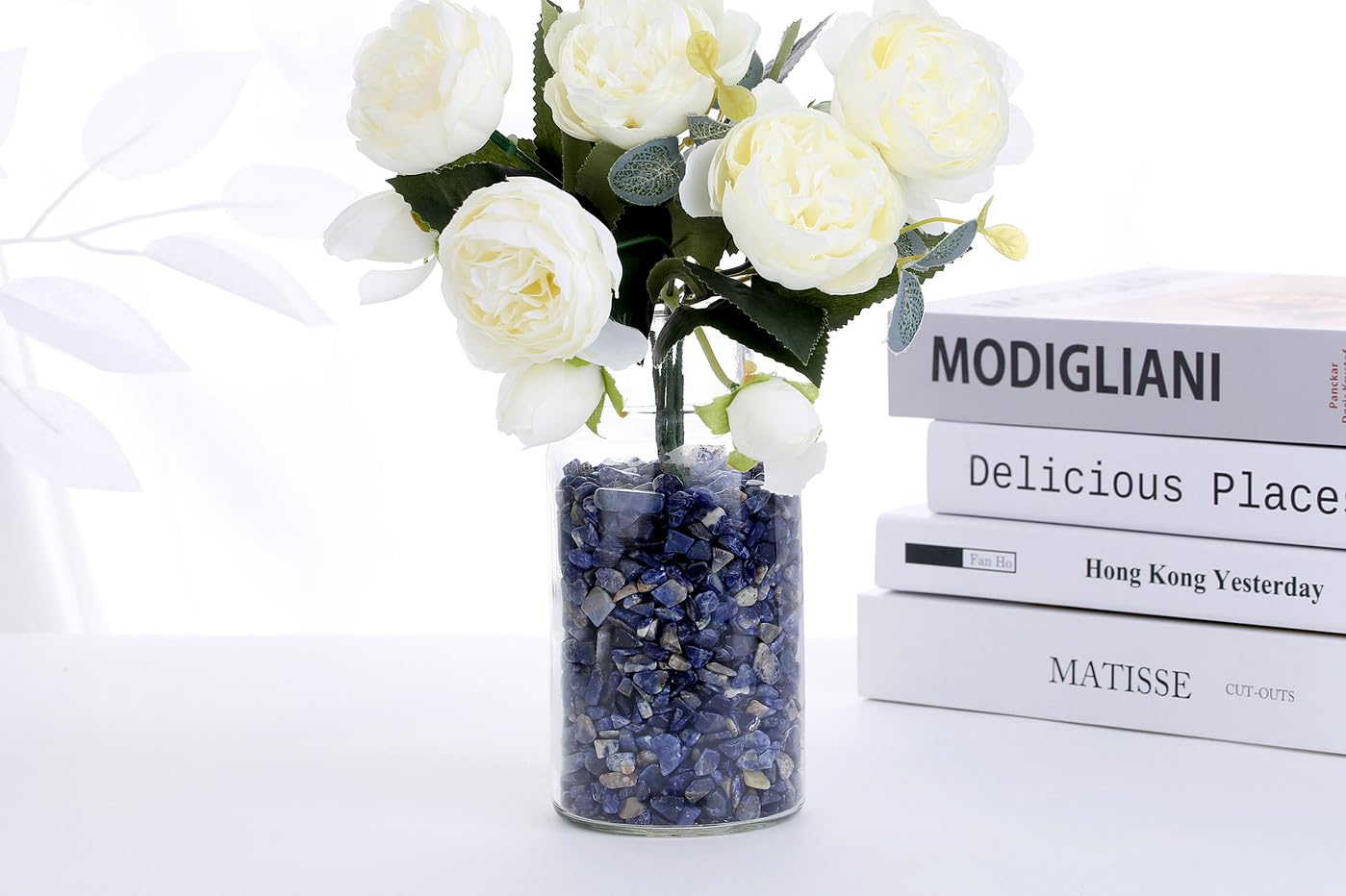 QINJIEJIE Blue Sodalite Crystals Chips Natural Stone Gravel Bulk Crushed Rocks Pieces Polished Quartz Stone 0.55Lbs Decorative F