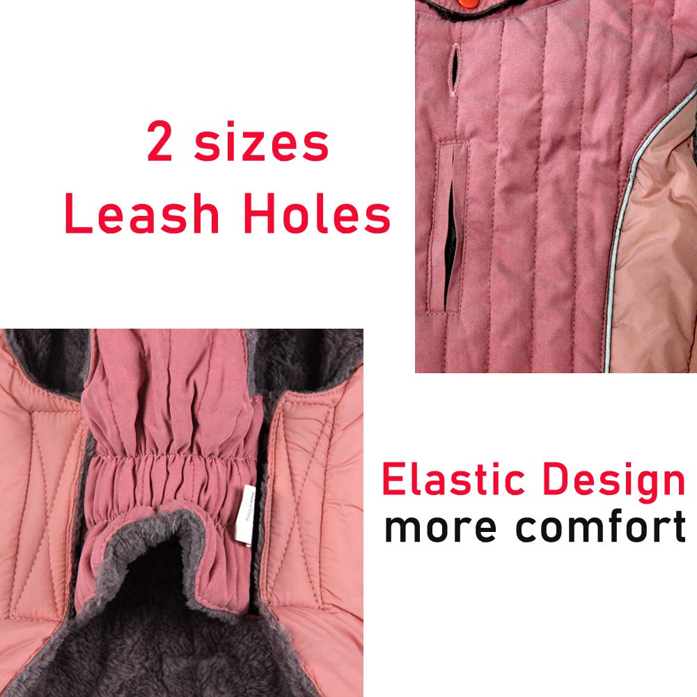 Joydaog Fleece Dog Hoodie For Small Dogs Super Warm Puppy Jacket For Cold Winter Dog Coats,Pink Xs