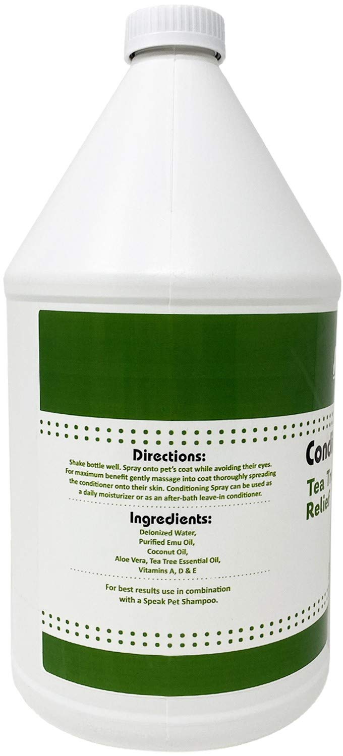 Speak Pet Products Natural Leave-In Conditioning Spray Refill, For Dogs, Tea Tree Relief, 1 Gallon