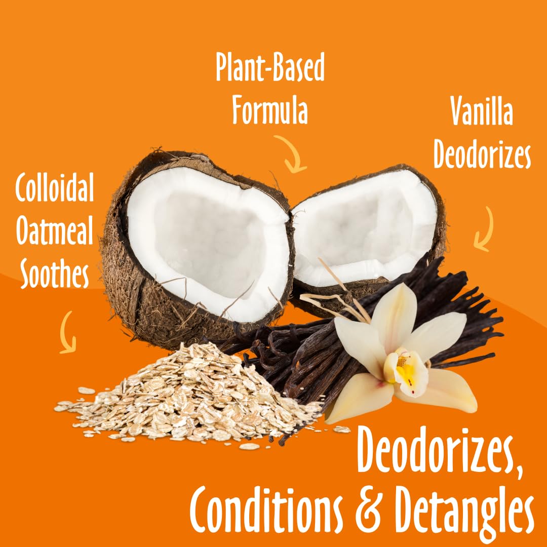 Earthbath Vanilla & Almond 3-In-1 Dog & Puppy Deodorizing Spritz - Deodorizes, Conditions, & Detangles, Aloe Vera, Vitamin E - K
