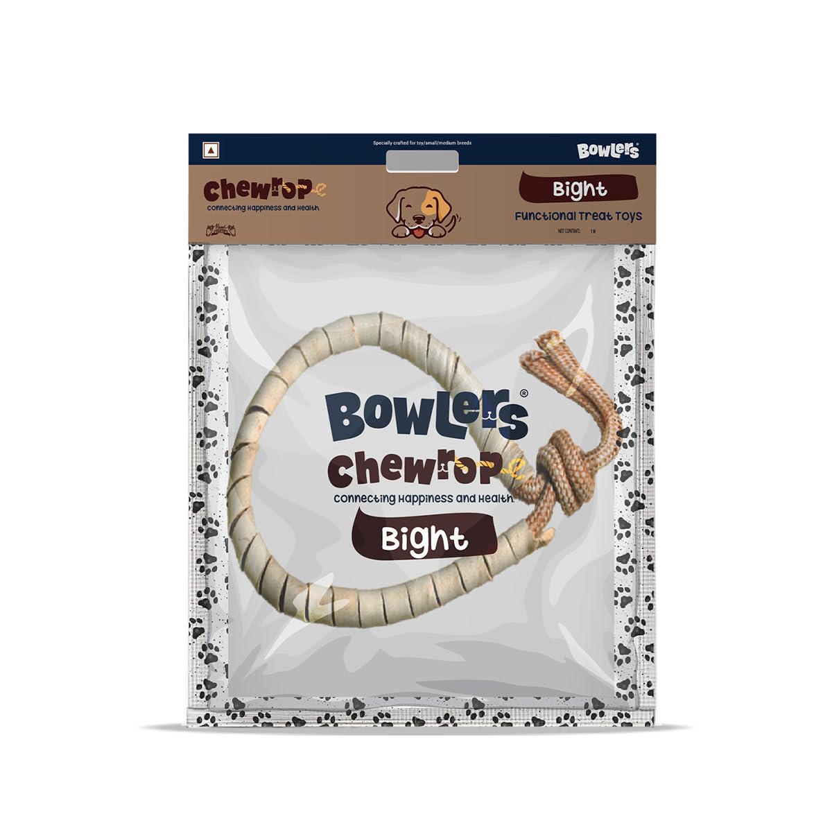 Bowlers Dog Treats Chewrope Bight| For Small & Medium Breeds & Puppies | Made Of Natural Material |Strengthens & Cleans Teeth |