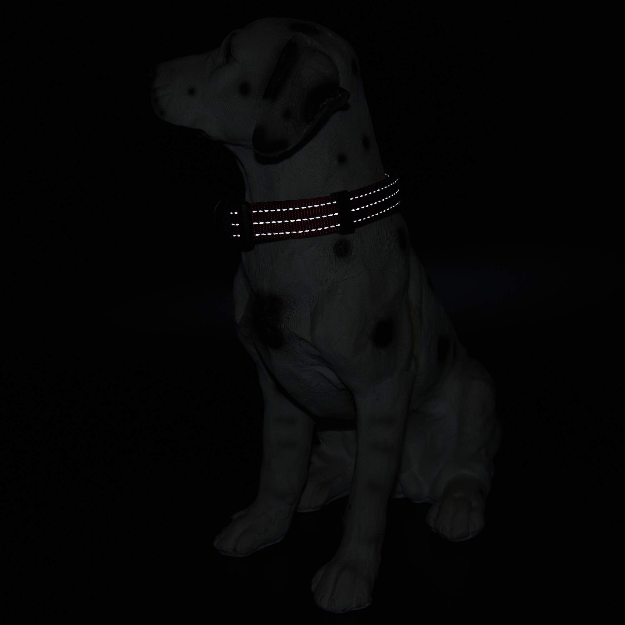 Mile High Life Dog Collar | Nylon Reflective Dog Collars | Light Weight Puppy Collars | Red Dog Collars For Small Dogs (Solid Re