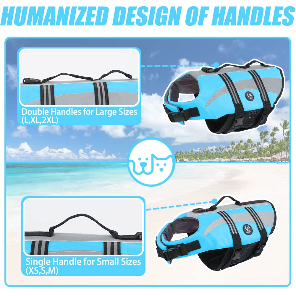 Emust Dog Life Vests, Adjustable Pet Life Jackets For Small Dogs With Enhanced Buoyancy, Small Dogs Flotation Vest With Durable