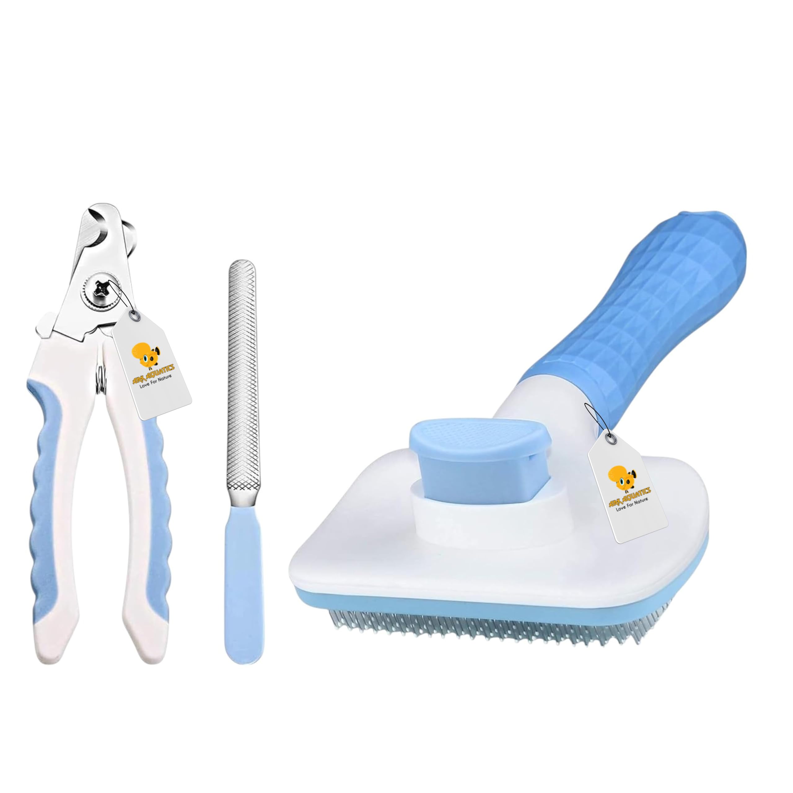 Ark Aquatics Grooming & Cleaning Thin Slicker Brush For Dogs & Cats | Self Clean Brush For Shedding | Gently Removes Loose Under