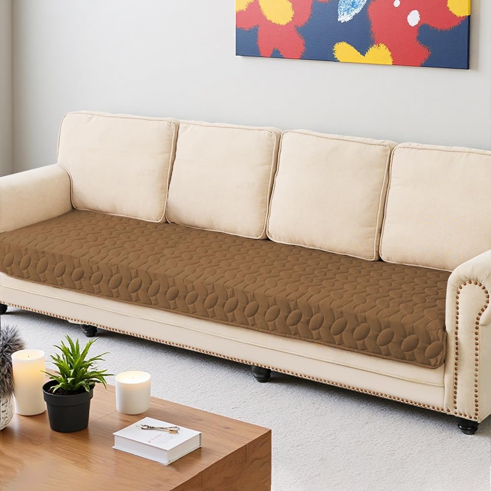 Ameritex Waterproof Pet Bed Cover Anti-Slip Dog Bed Blanket for Sofa and Furniture Waterproof New Pattern Design (Camel, 30x90 I