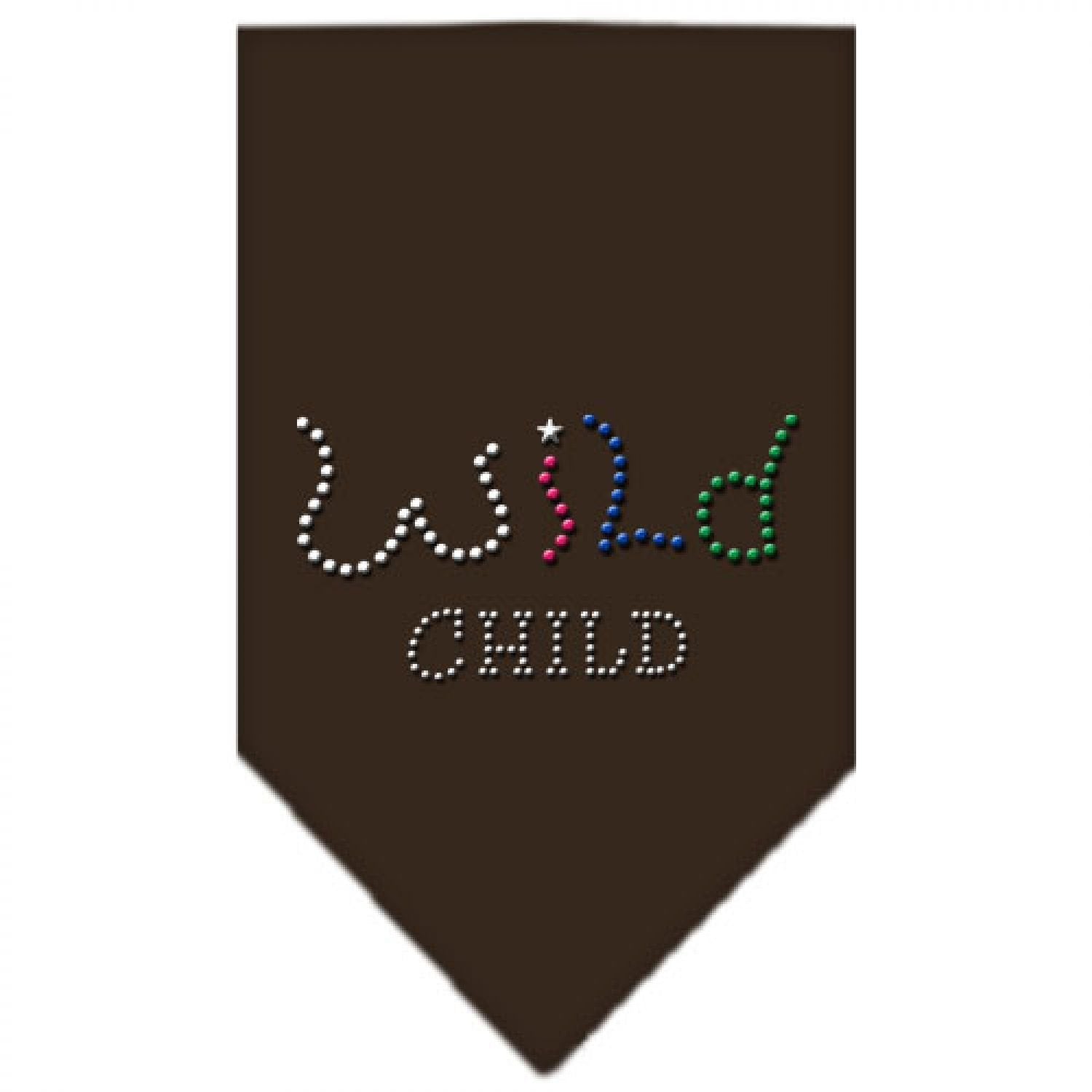 Pet and Dog Bandana Rhinestone, "Wild Child" Cocoa Small