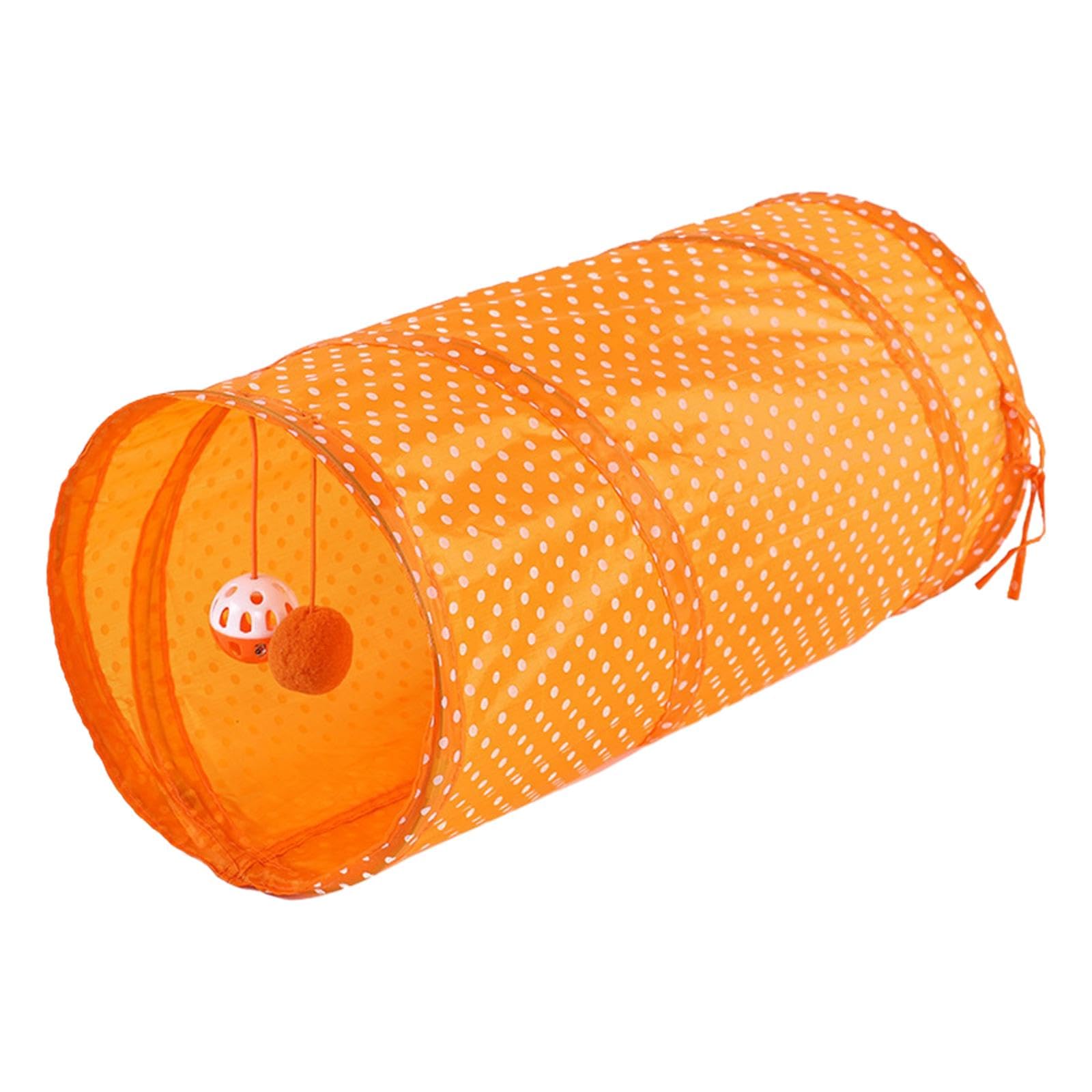 Ujeavette Cat Tunnel For Indoor Cats Training Rabbit Tunnel For Kitten Hamster Bunnies Orange