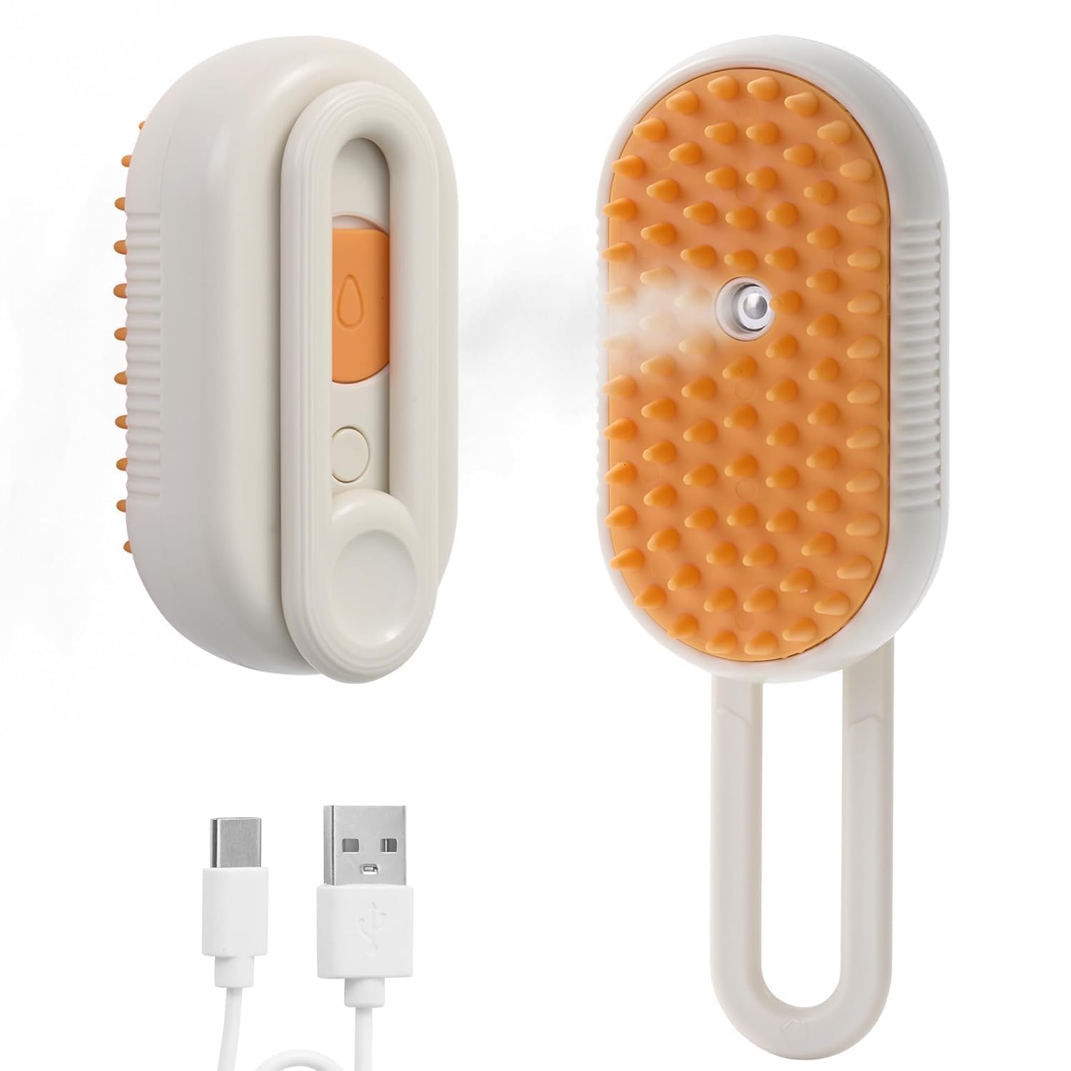Jhorex Steam Brush For Dog Cat Steam Brush 3 In 1 Water Brush For Dogs Silicone Massage Dog Comb Electric Multifunctional Water 