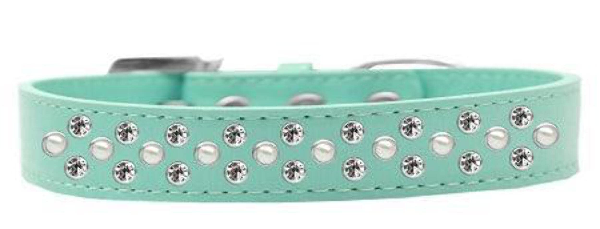 Mirage Pet Products Sprinkles Dog Collar with Pearl and Clear Crystals, Size 16, Lavender