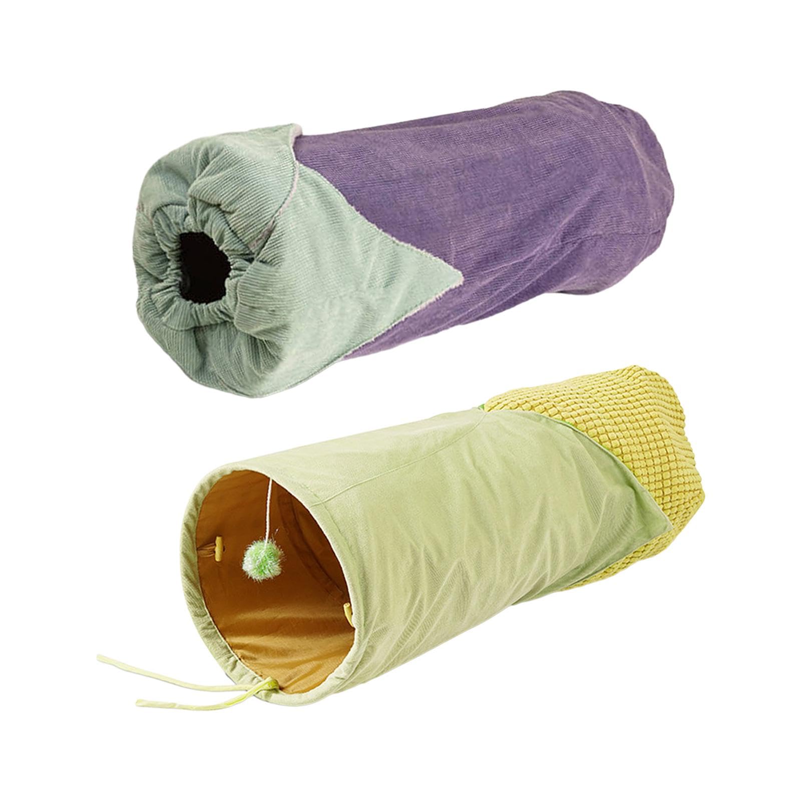 Calandis Cat Tunnel With Playing Toys Interactive Toy For Outdoor Hamster Indoor Cats Eggplant | Toys | Cat Supplies