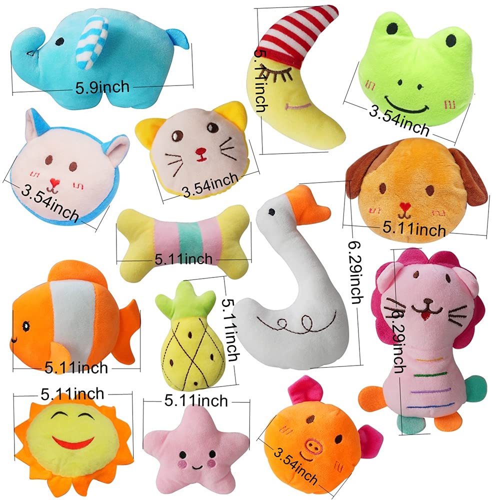 Yunkingdom 27 Pack Puppy Squeaky Toy,Different Designs Squeakers Pet Toys,Cute Bulk Plush Dog Toys,Small Dog
