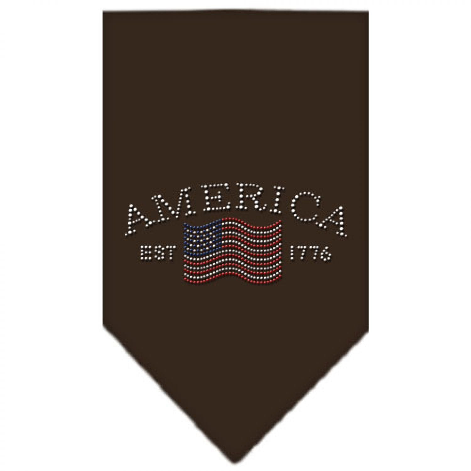 Mirage Pet Products Classic American Rhinestone Bandana, Small, Cocoa