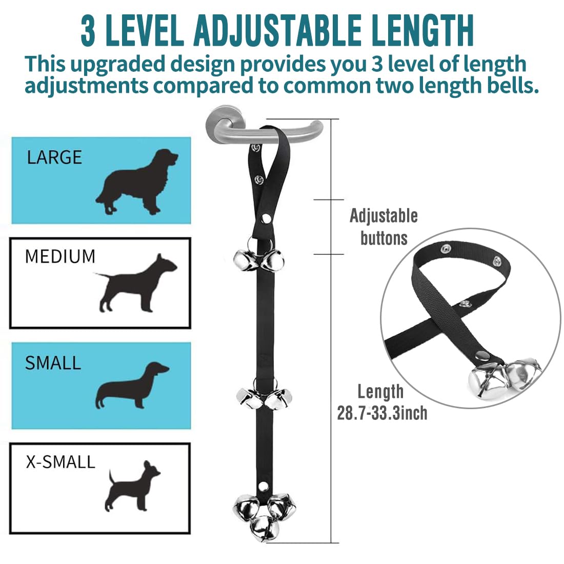 Bluetree 2 Pack Dog Doorbells Premium Quality Training Potty Great Dog Bells Adjustable Door Bell Dog Bells For Potty Training Y